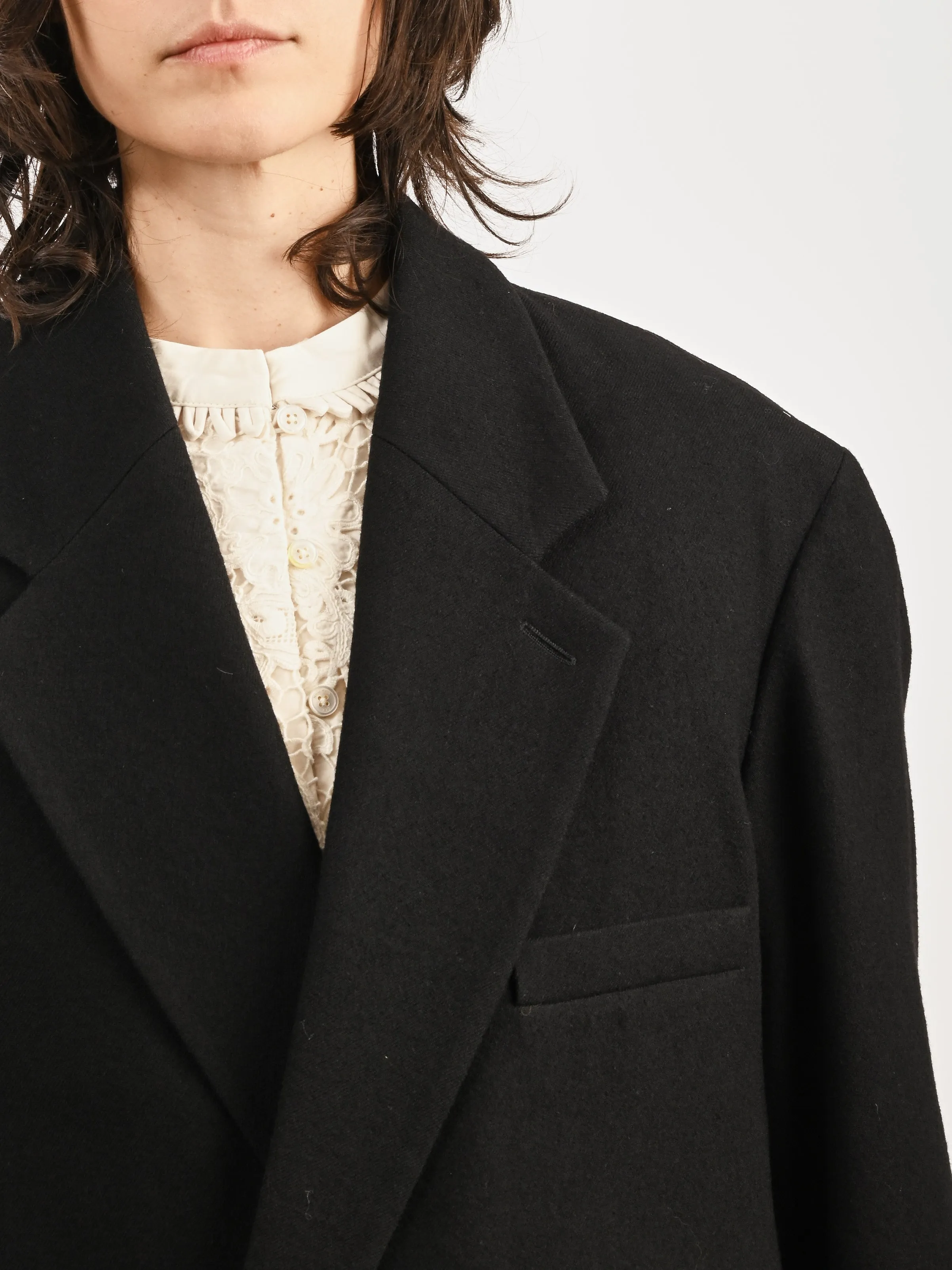 Black Short Maxi DB Coat sold by Frances May Houseline product image thumbnail 3