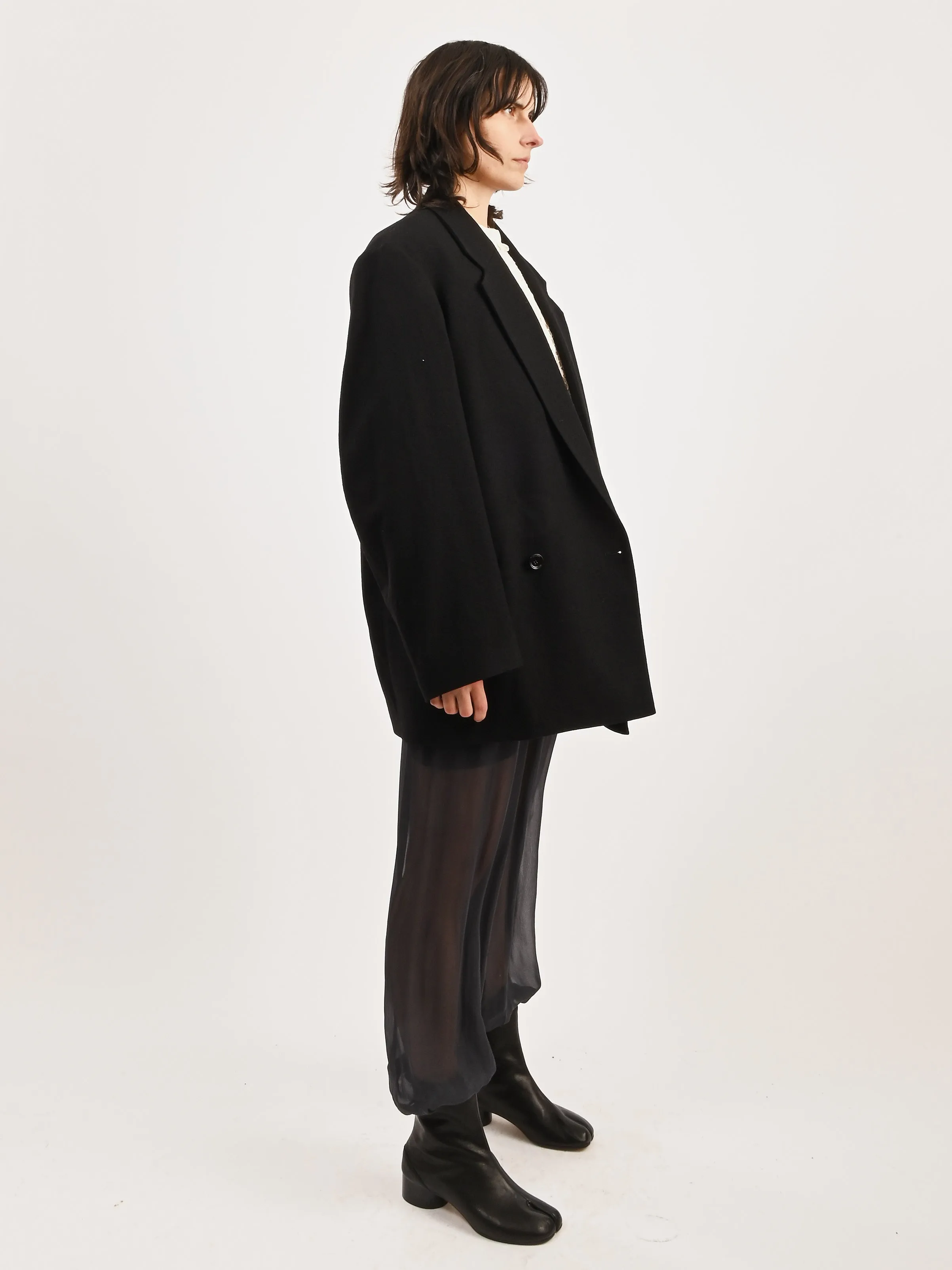 Black Short Maxi DB Coat sold by Frances May Houseline product image thumbnail 5