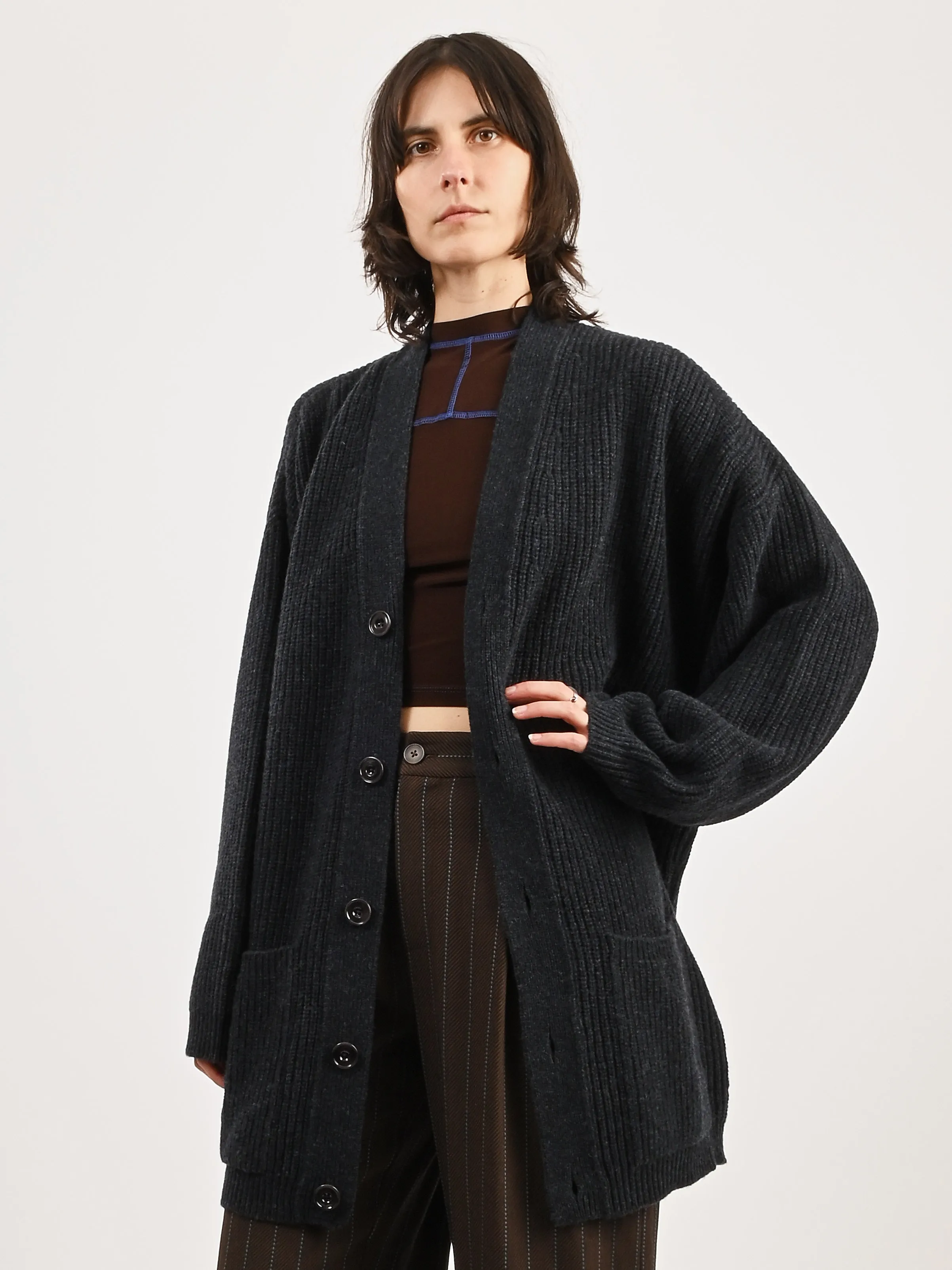 Midnight Navy Melange Felted Cardi Coat sold by Frances May Houseline product image thumbnail 2