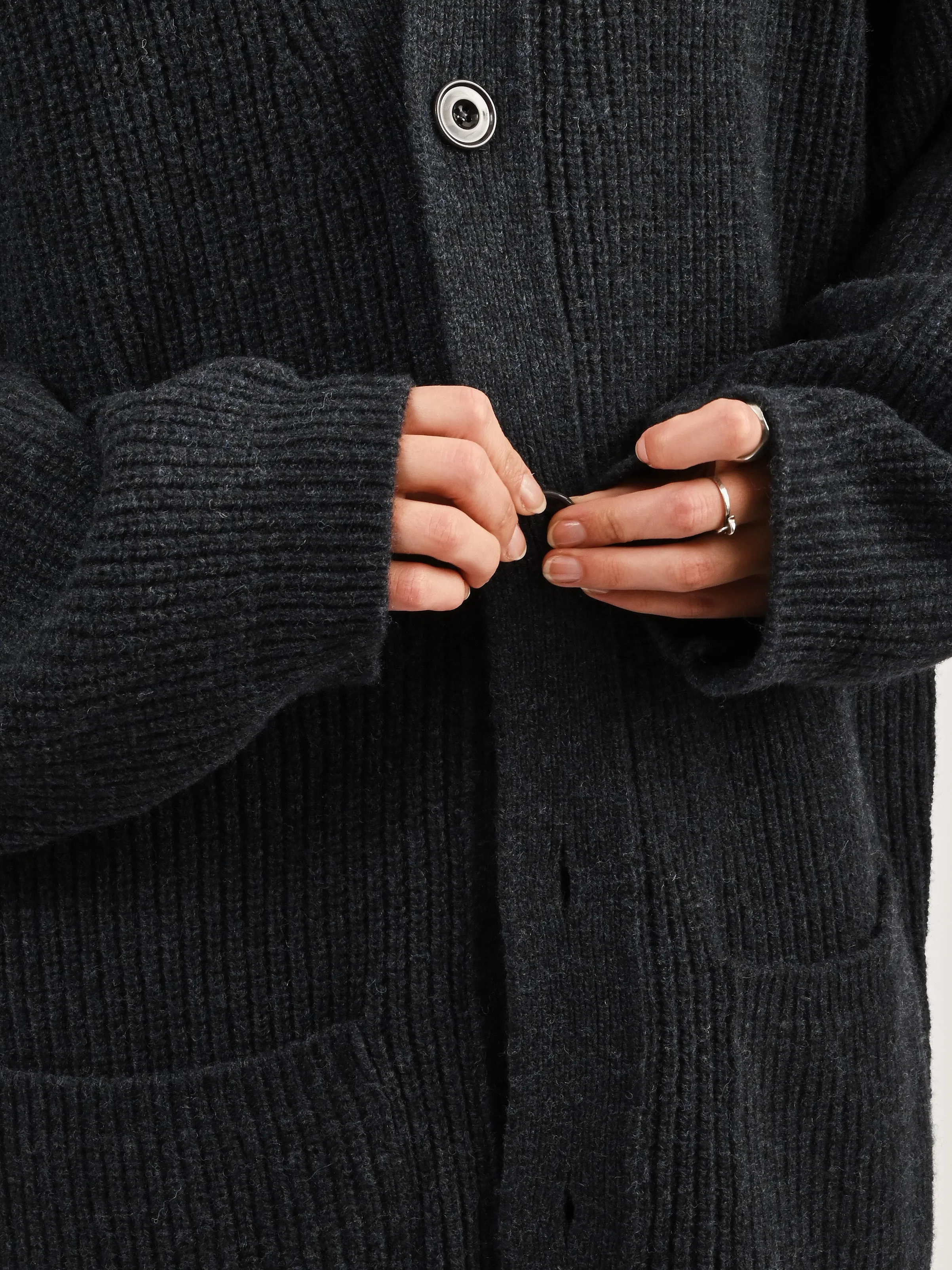 Midnight Navy Melange Felted Cardi Coat sold by Frances May Houseline product image thumbnail 5