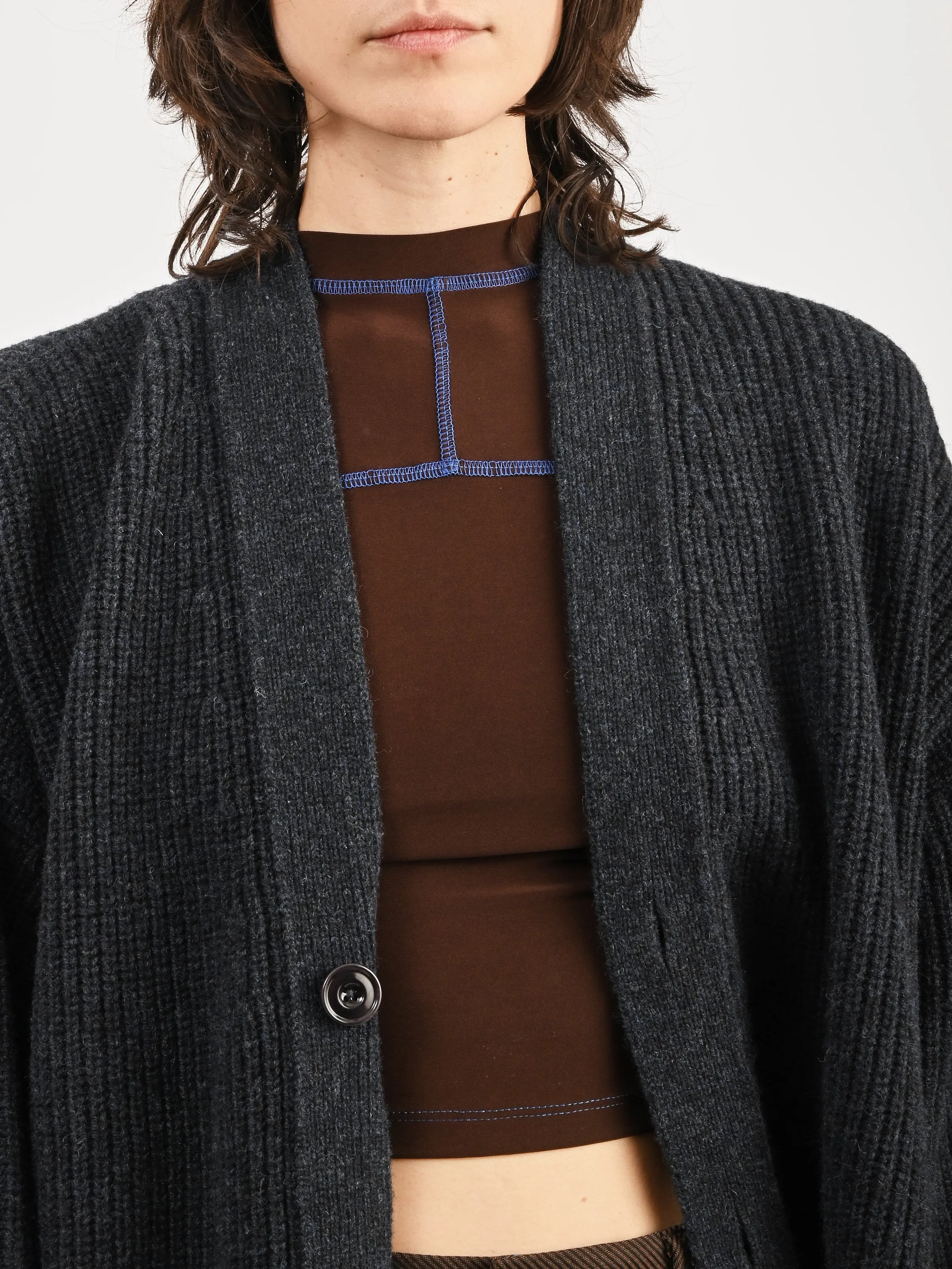 Midnight Navy Melange Felted Cardi Coat sold by Frances May Houseline product image thumbnail 3
