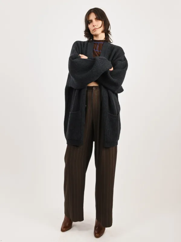 Midnight Navy Melange Felted Cardi Coat sold by Frances May Houseline