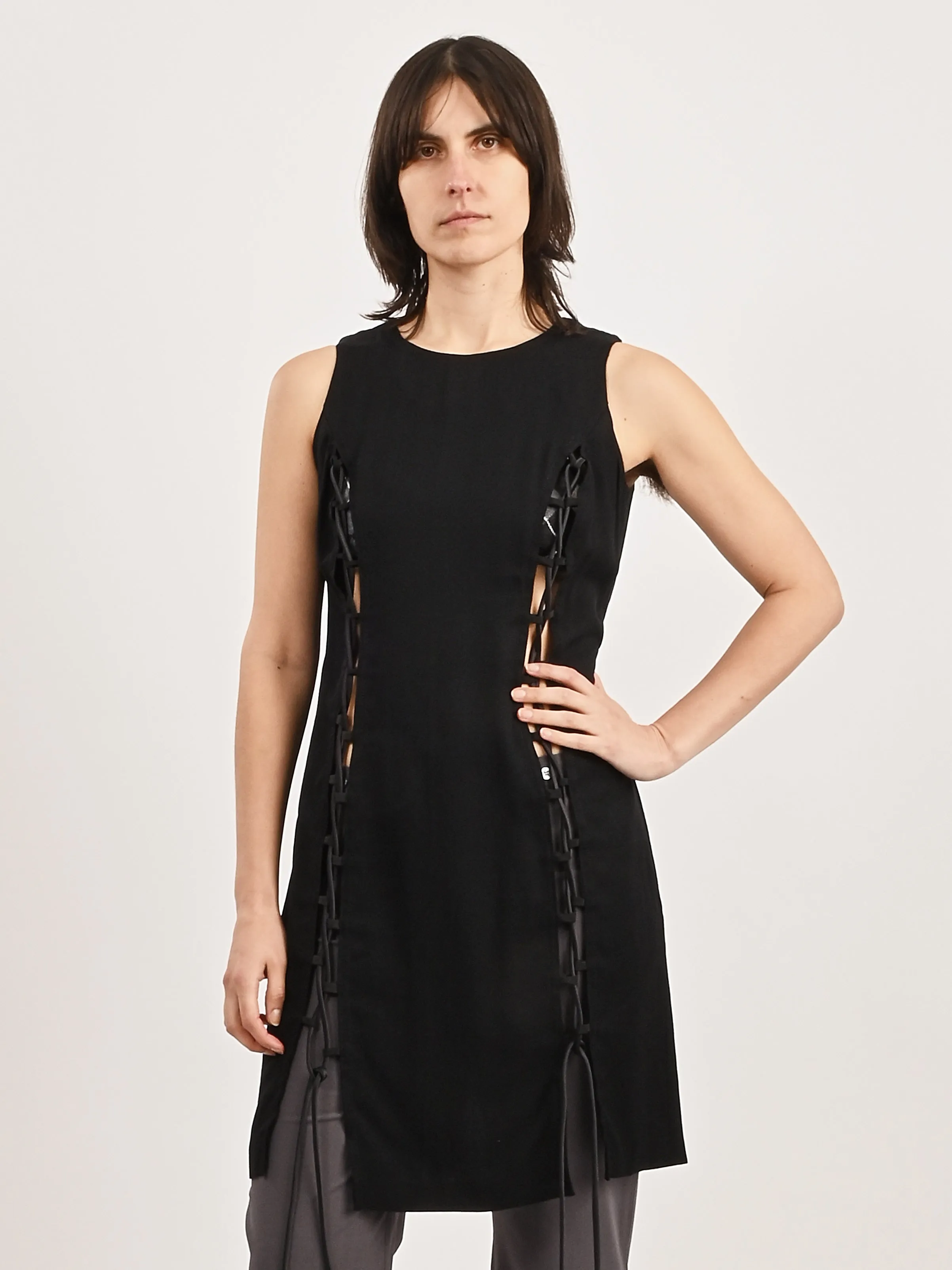 Black Lace-Up Dress sold by Frances May Houseline product image thumbnail 2
