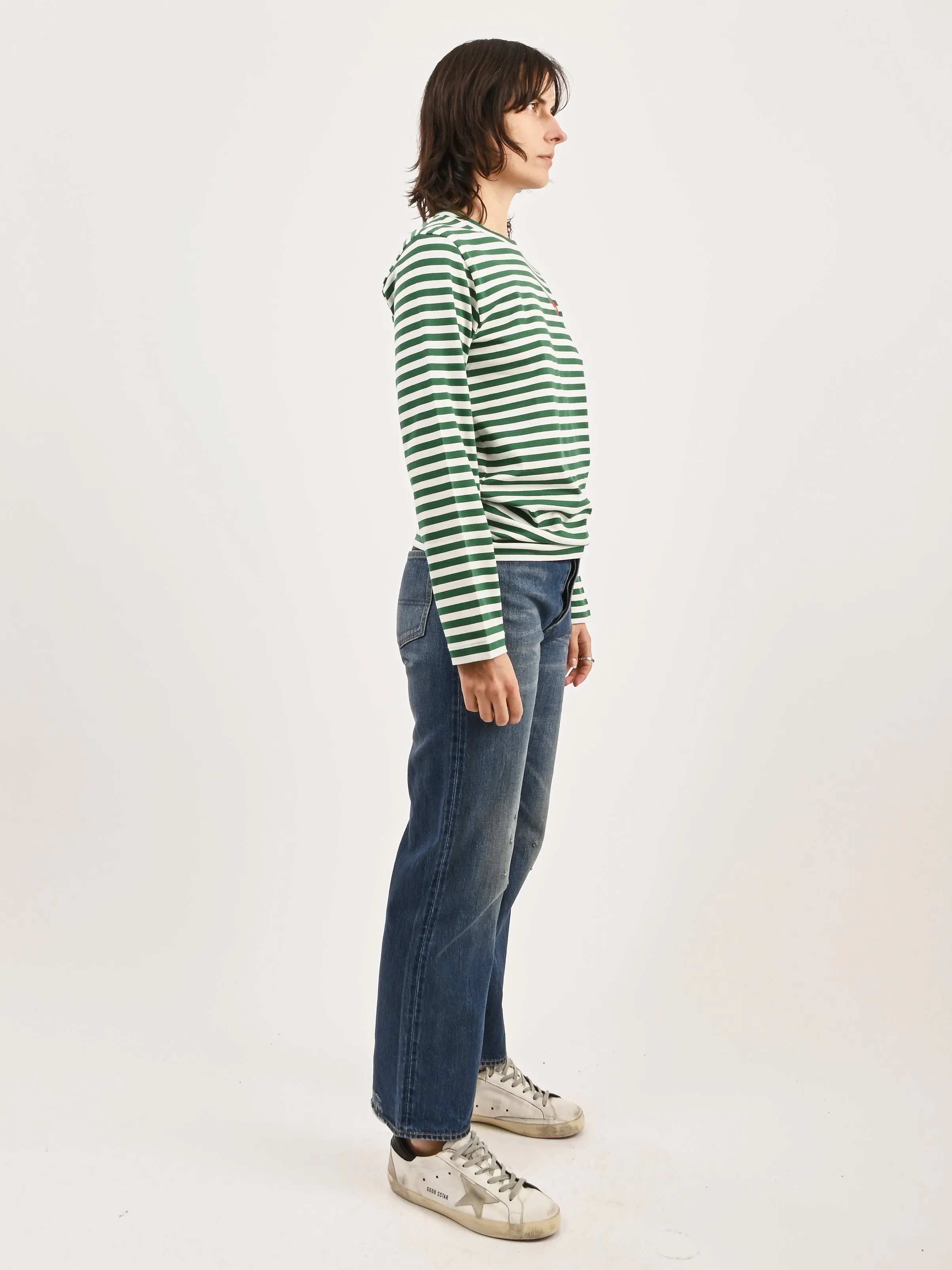 Green/White Red Heart Play Striped T-Shirt sold by Frances May Houseline product image thumbnail 5