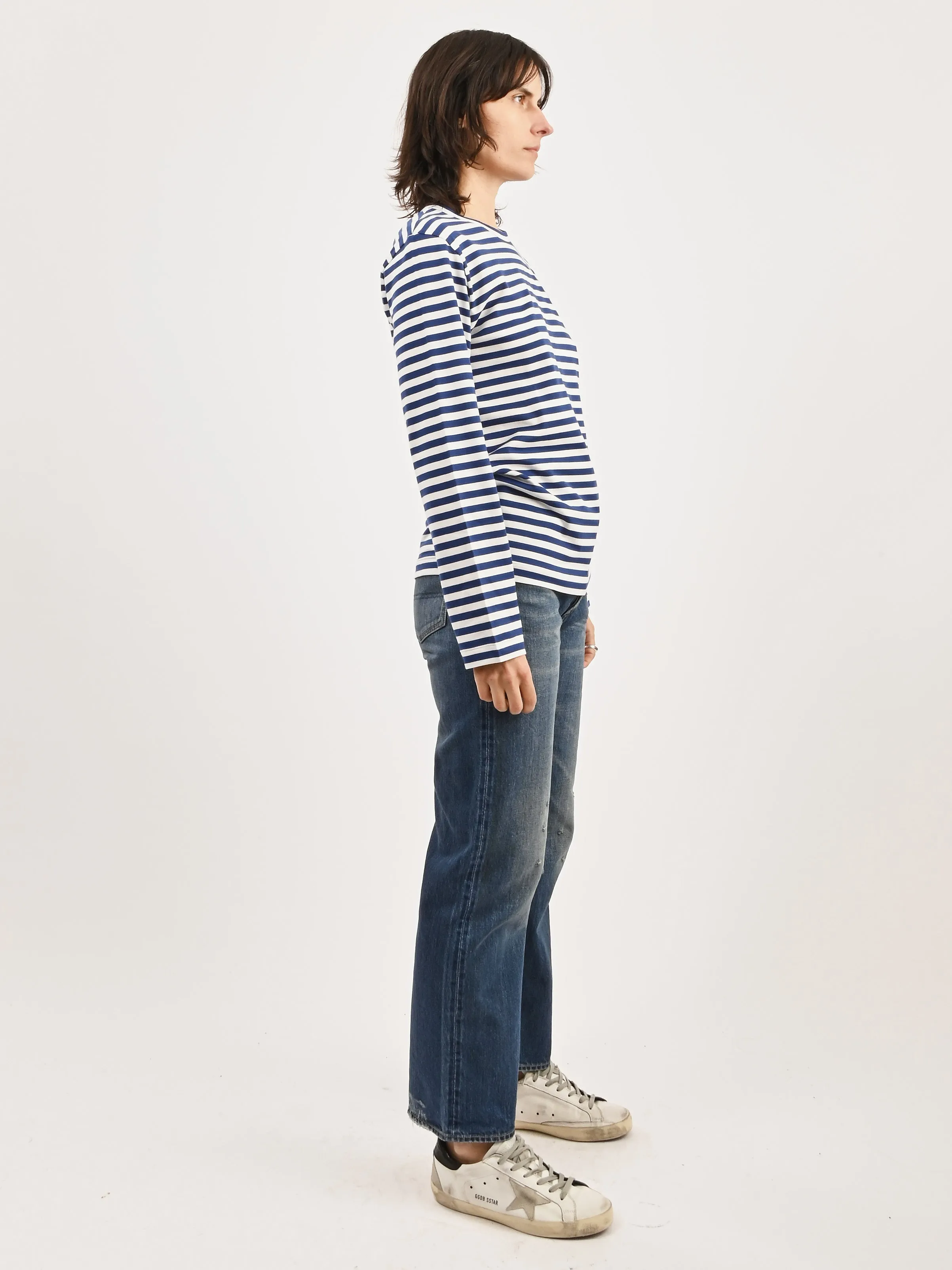 Blue/White Red Heart Play Striped T-Shirt sold by Frances May Houseline product image thumbnail 5