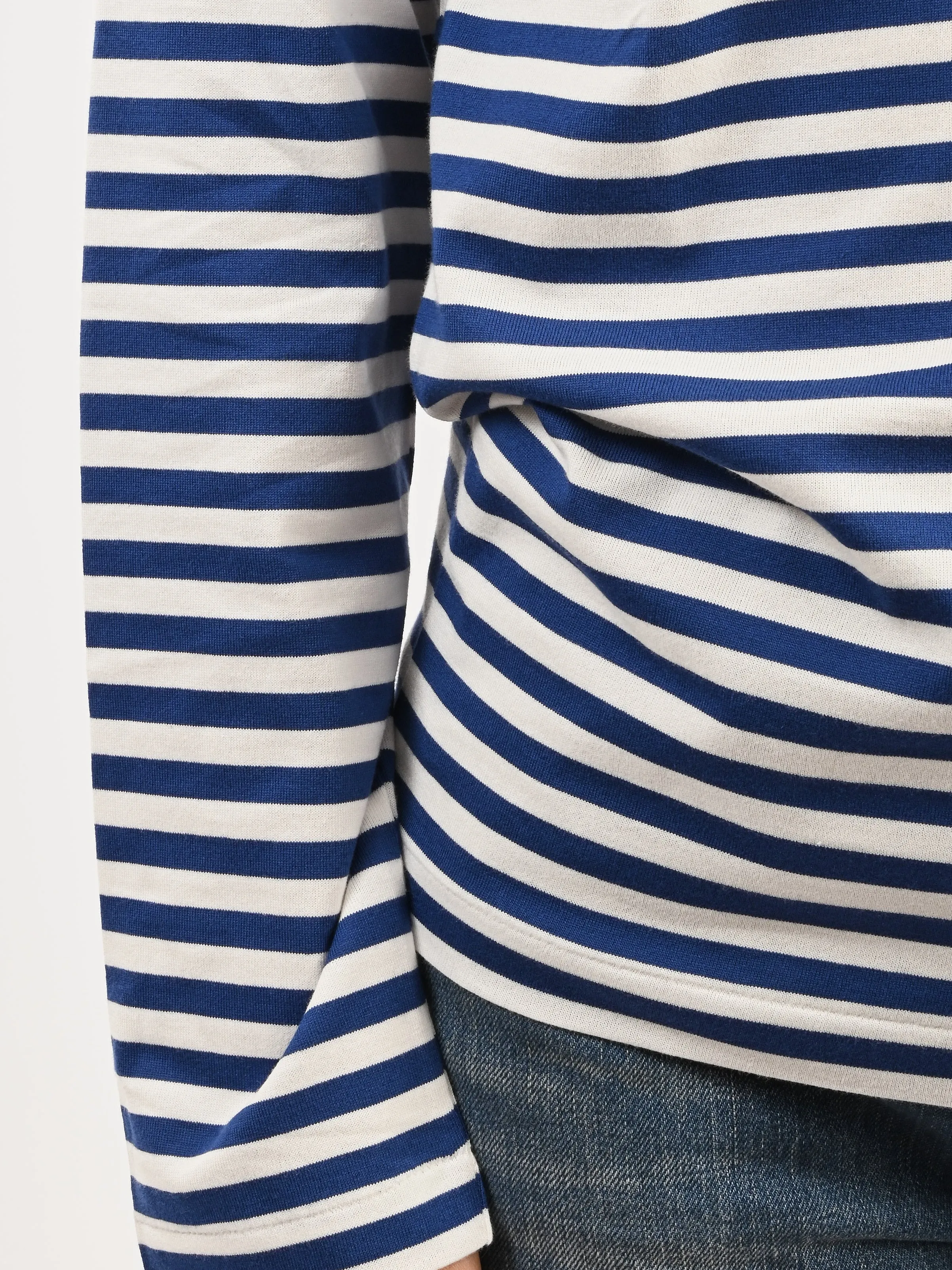 Blue/White Red Heart Play Striped T-Shirt sold by Frances May Houseline product image thumbnail 4