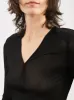Black Deep V-Neck Top sold by Frances May Houseline