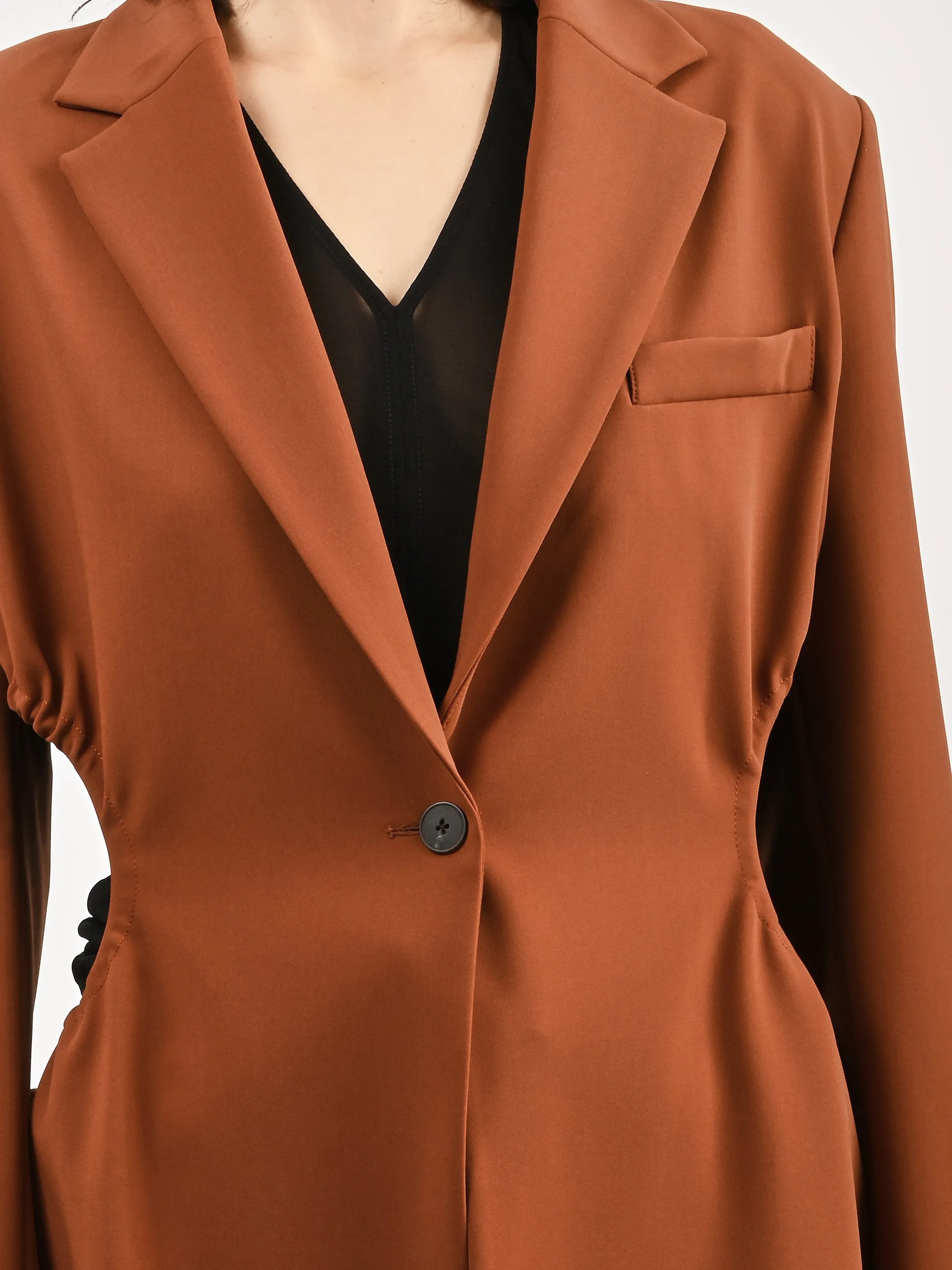 Clay Gathered Cutout Blazer sold by Frances May Houseline product image thumbnail 3