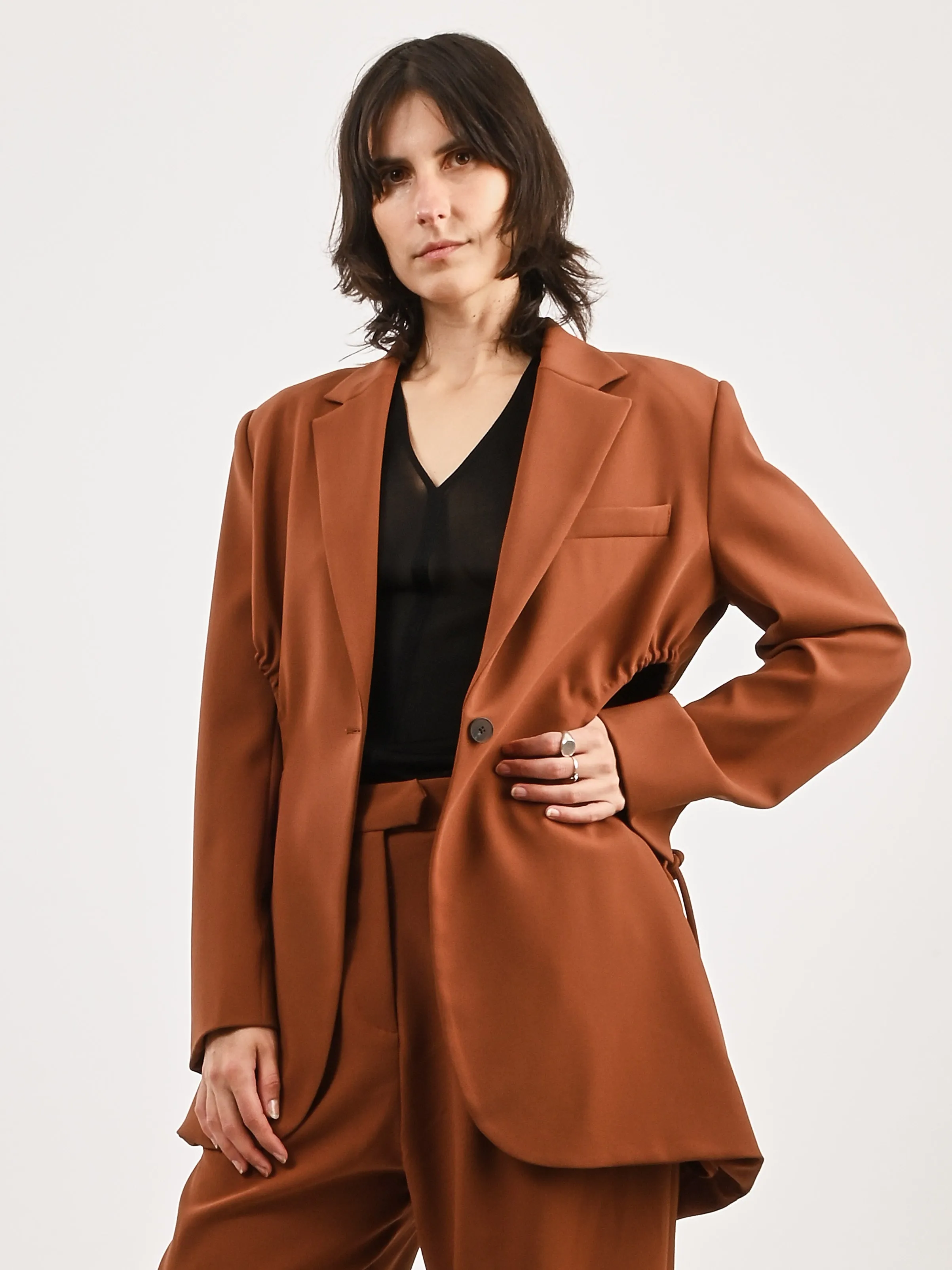 Clay Gathered Cutout Blazer sold by Frances May Houseline product image thumbnail 2