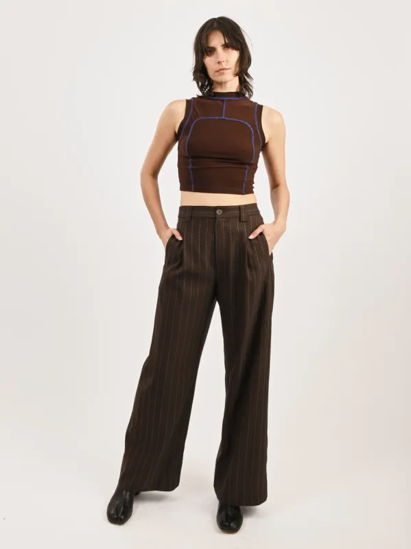 Bark/Cobalt Cropped Scuba Tank made by Frances May Houseline