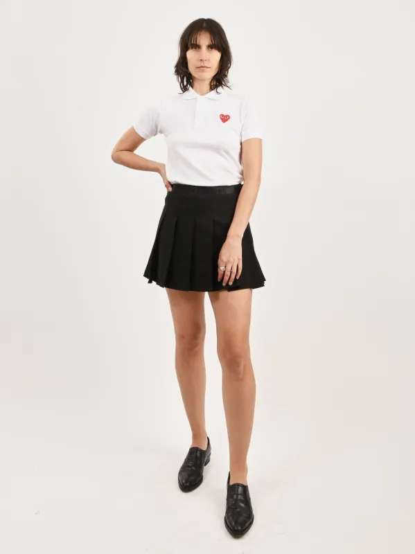Black Light Twill Pleated Mini Skirt made by Ganni