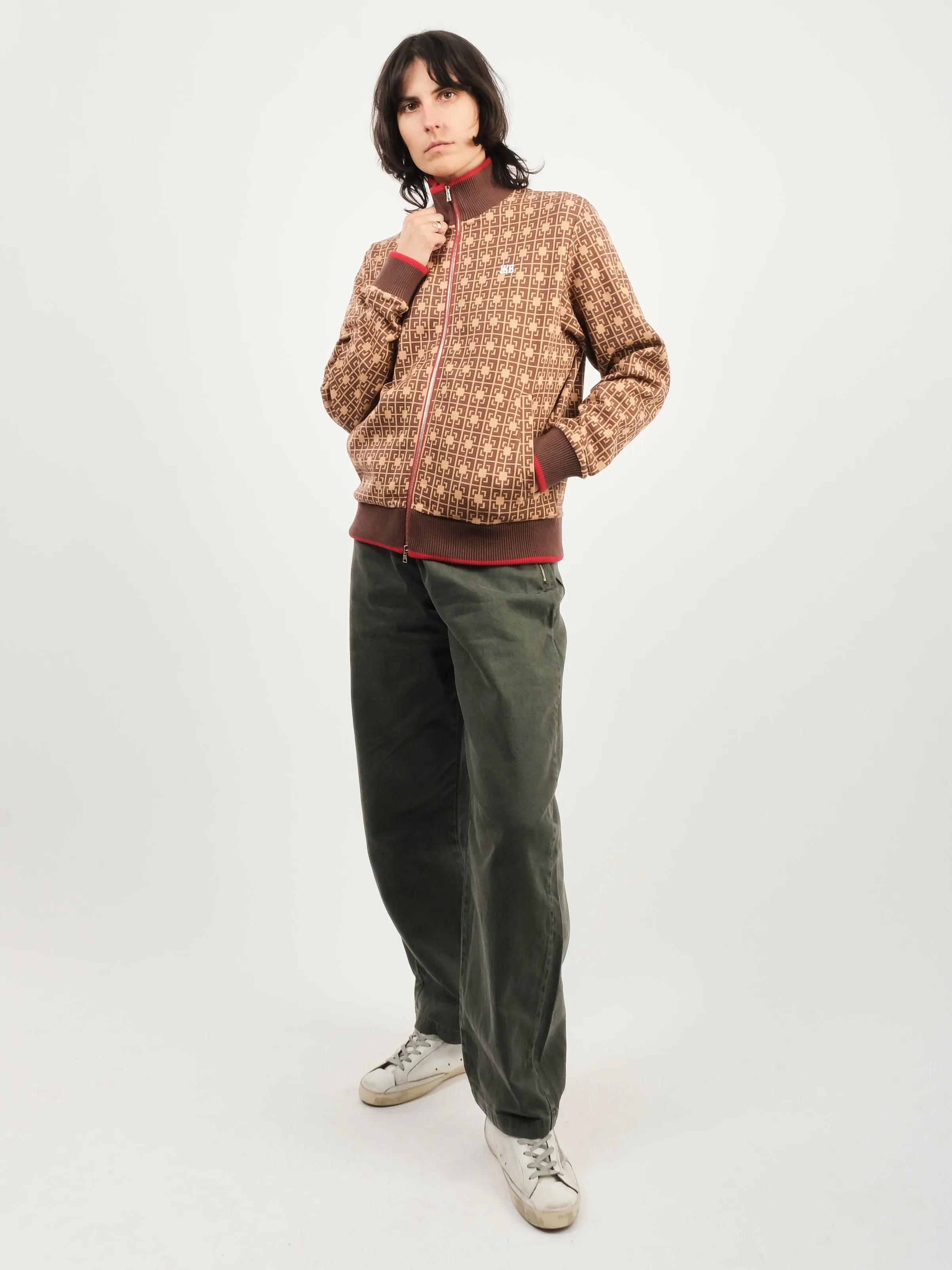 Orange/Brown Power Track Top sold by Frances May Houseline