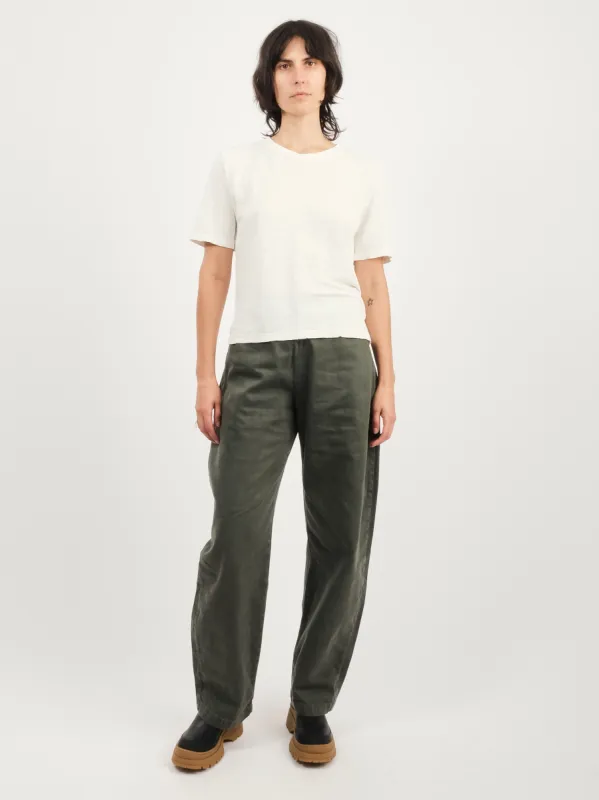 Washed White Dakota 100% Hemp Cropped Tee sold by Frances May Houseline