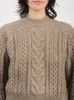 Oatmeal Molve Cable Knit Crew Neck sold by Frances May Houseline