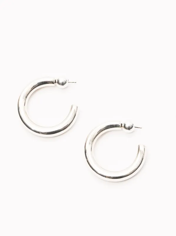 Silver Small Everyday Hoops sold by Frances May Houseline