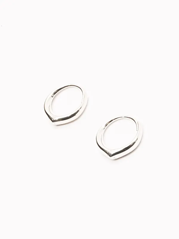 Silver Medium Hellenic Hoops sold by Frances May Houseline