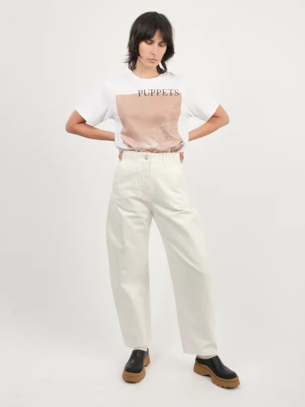 Parchment Akerman Rounded Leg Twist Seam Pant sold by Frances May Houseline