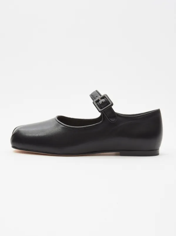Black Leather Mary Jane Pointe sold by Frances May Houseline