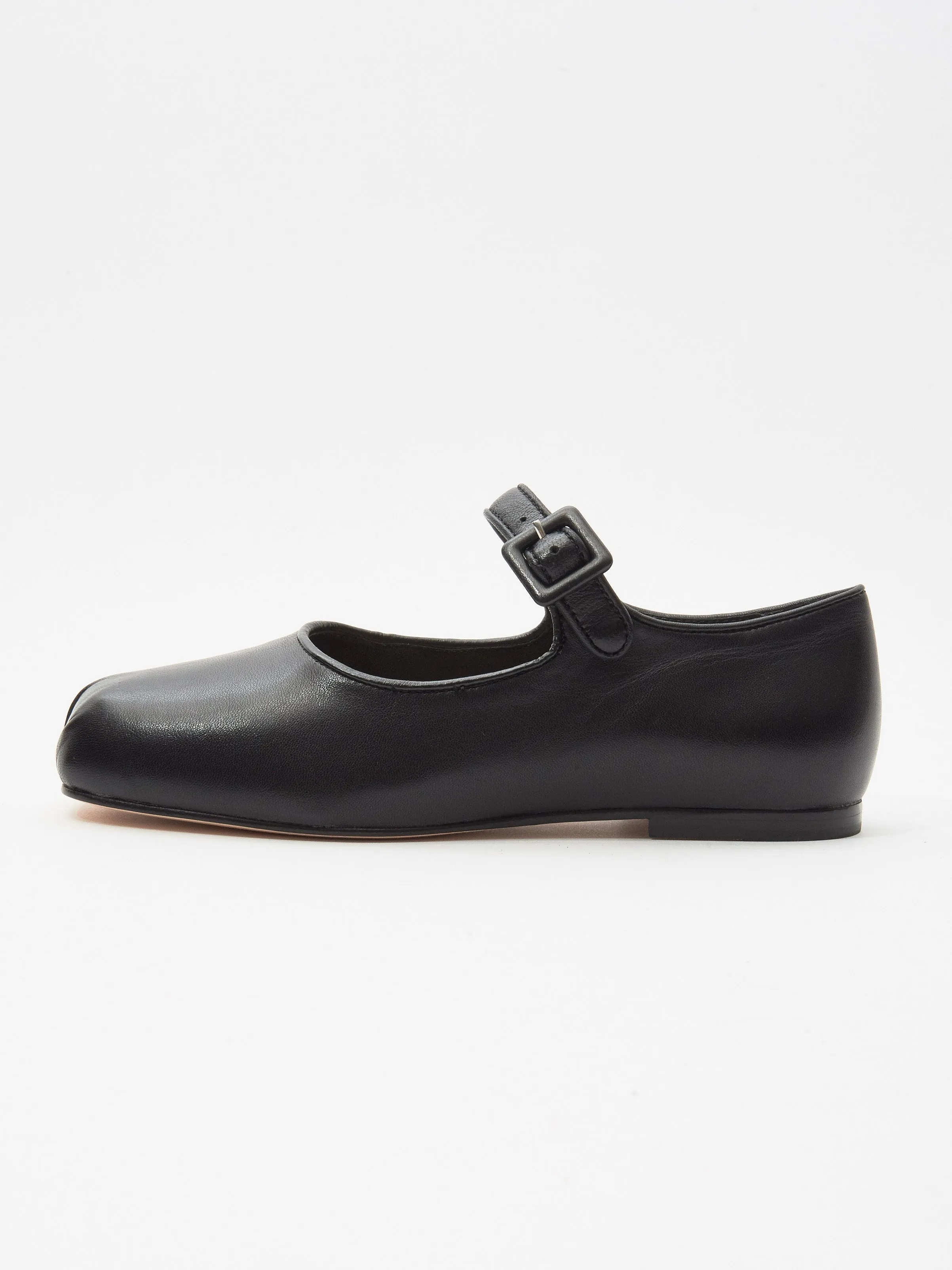 Black Leather Mary Jane Pointe sold by Frances May Houseline