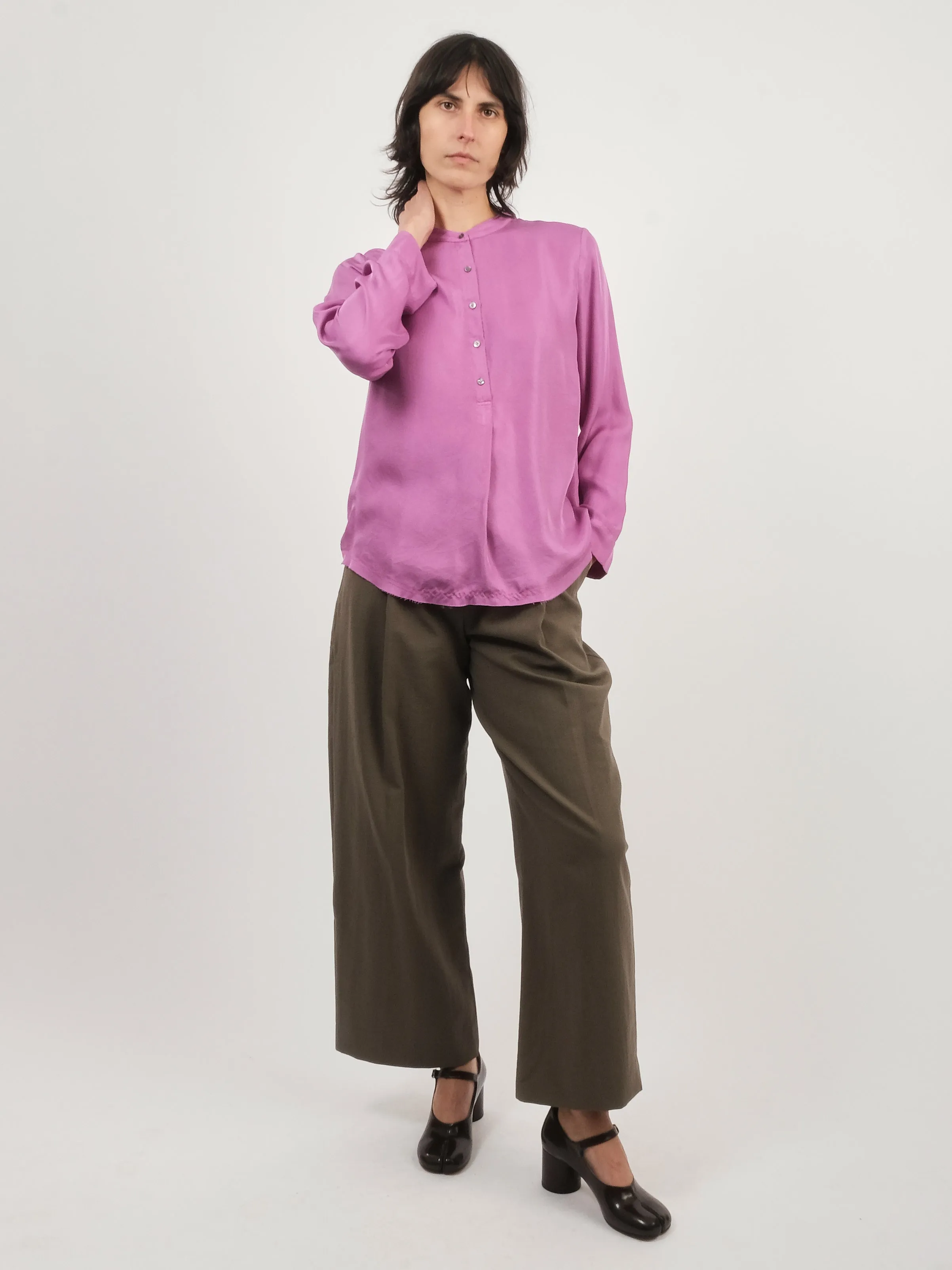 English Rose Perfect Henley Blouse sold by Frances May Houseline