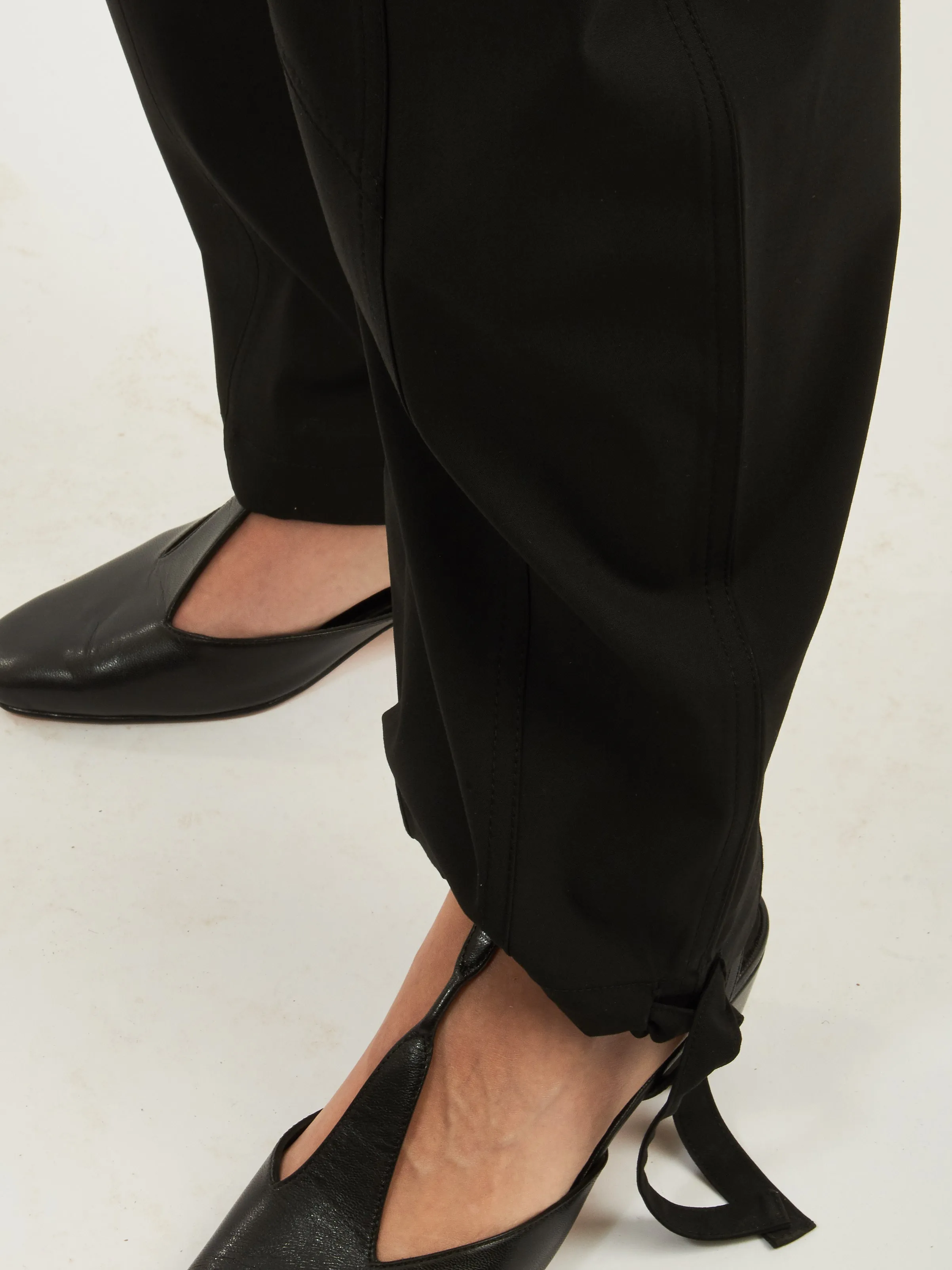 Black Drapey Melange Elasticated Waist Pants sold by Frances May Houseline product image thumbnail 5