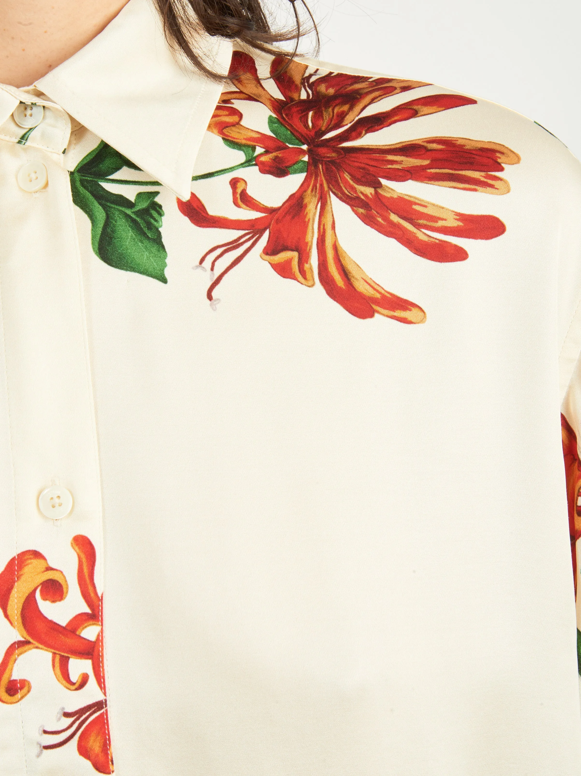Ecru/Orange Honeysuckle Shirt sold by Frances May Houseline product image thumbnail 3
