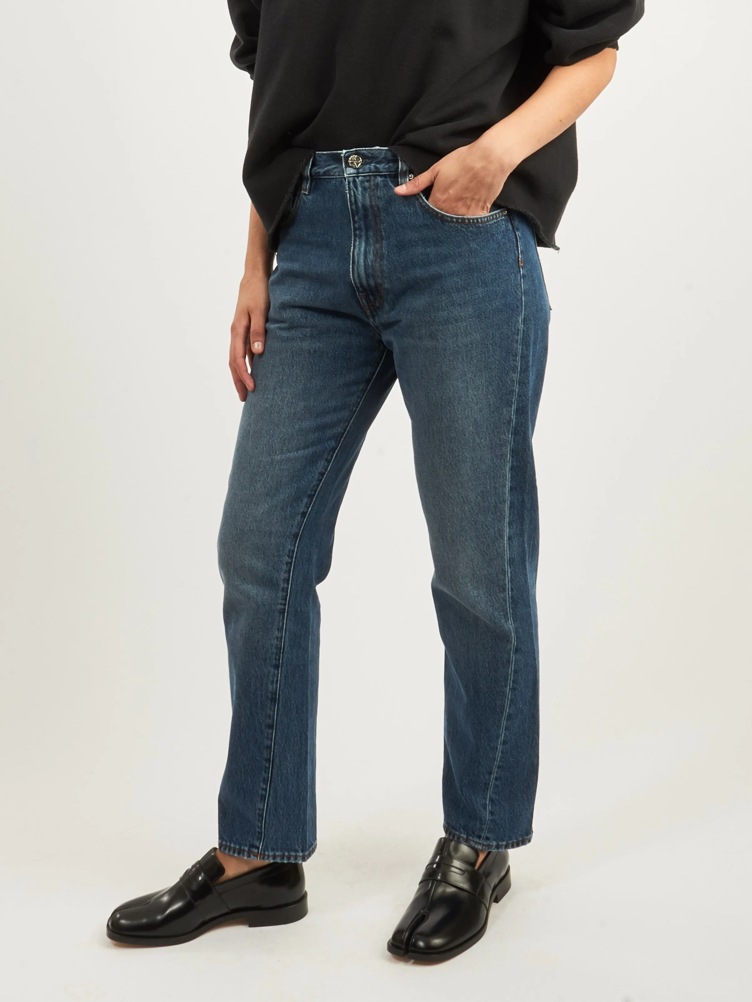 Washed Blue Twisted Seam Denim sold by Frances May Houseline product image thumbnail 2