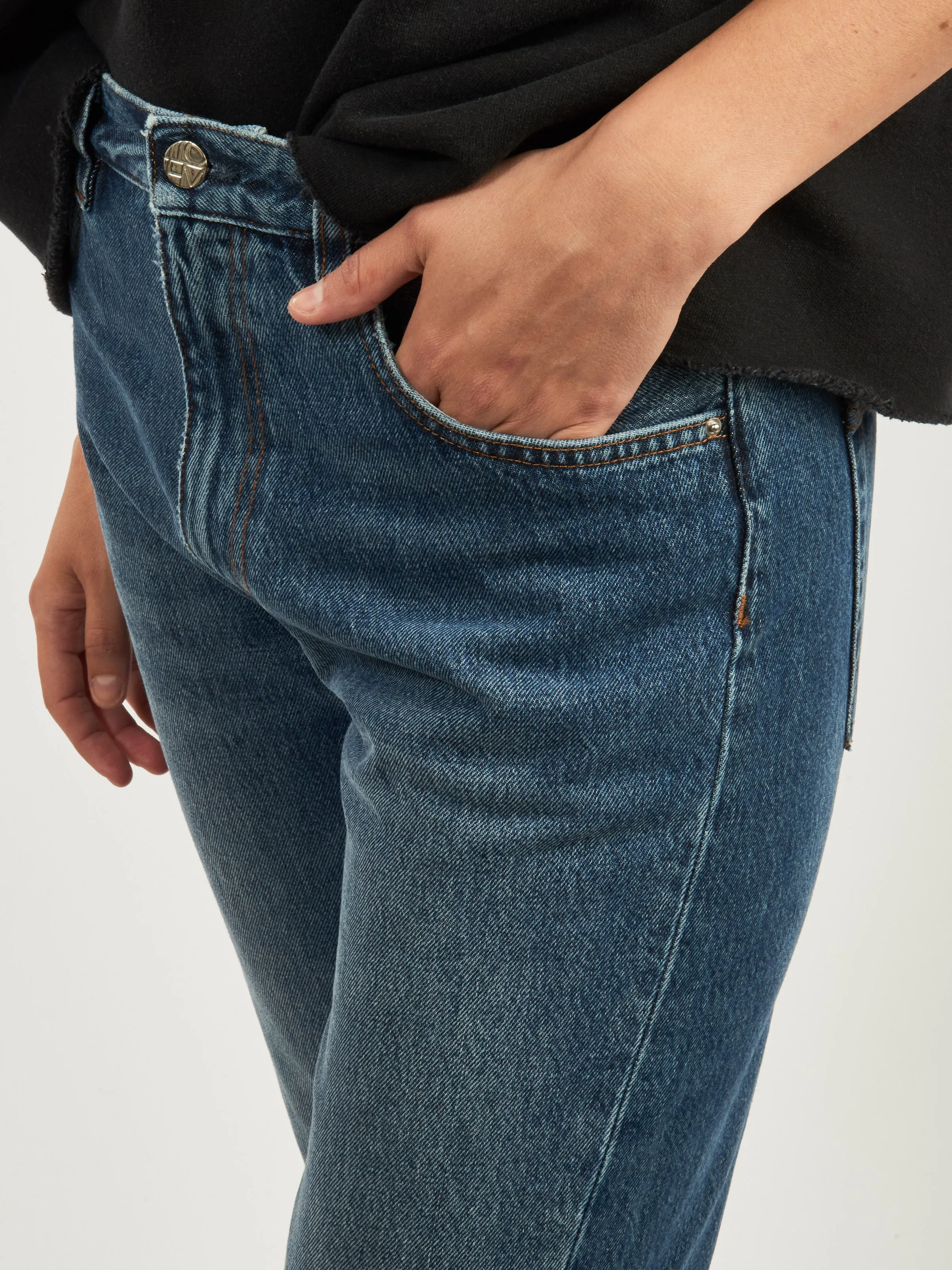 Washed Blue Twisted Seam Denim sold by Frances May Houseline product image thumbnail 4