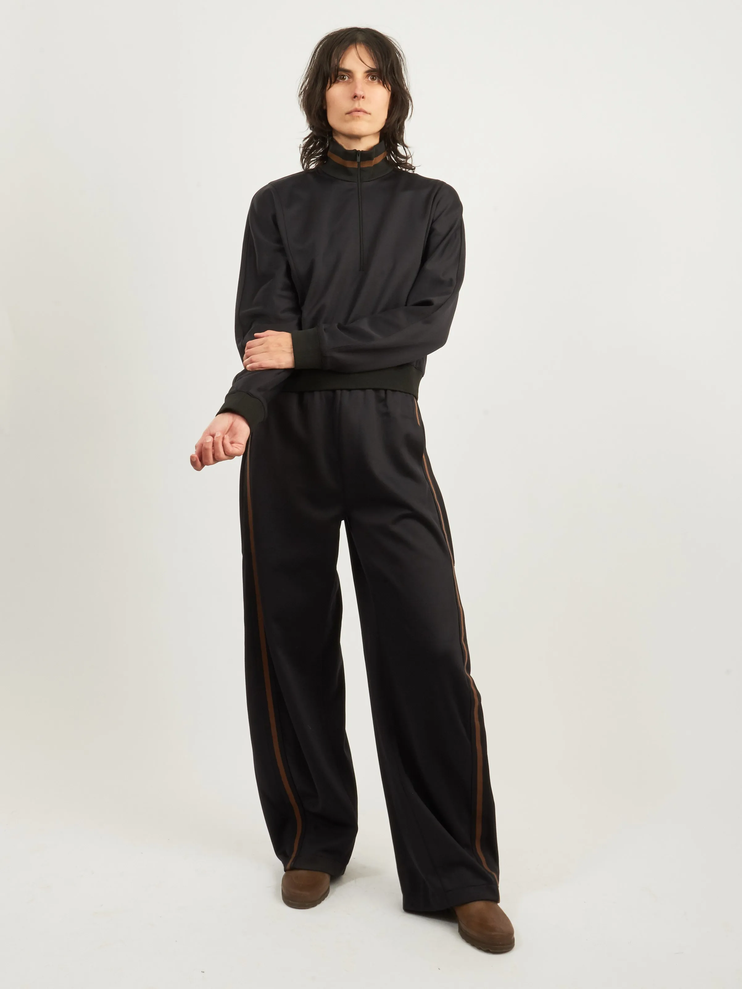 Black Active Knit Cropped Sweatshirt sold by Frances May Houseline