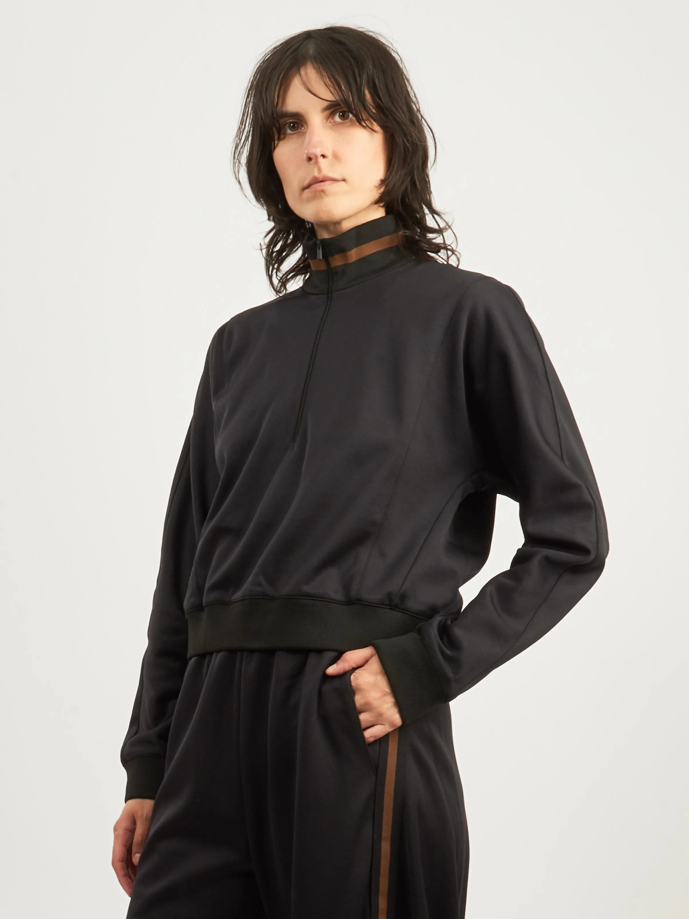 Black Active Knit Cropped Sweatshirt sold by Frances May Houseline product image thumbnail 2