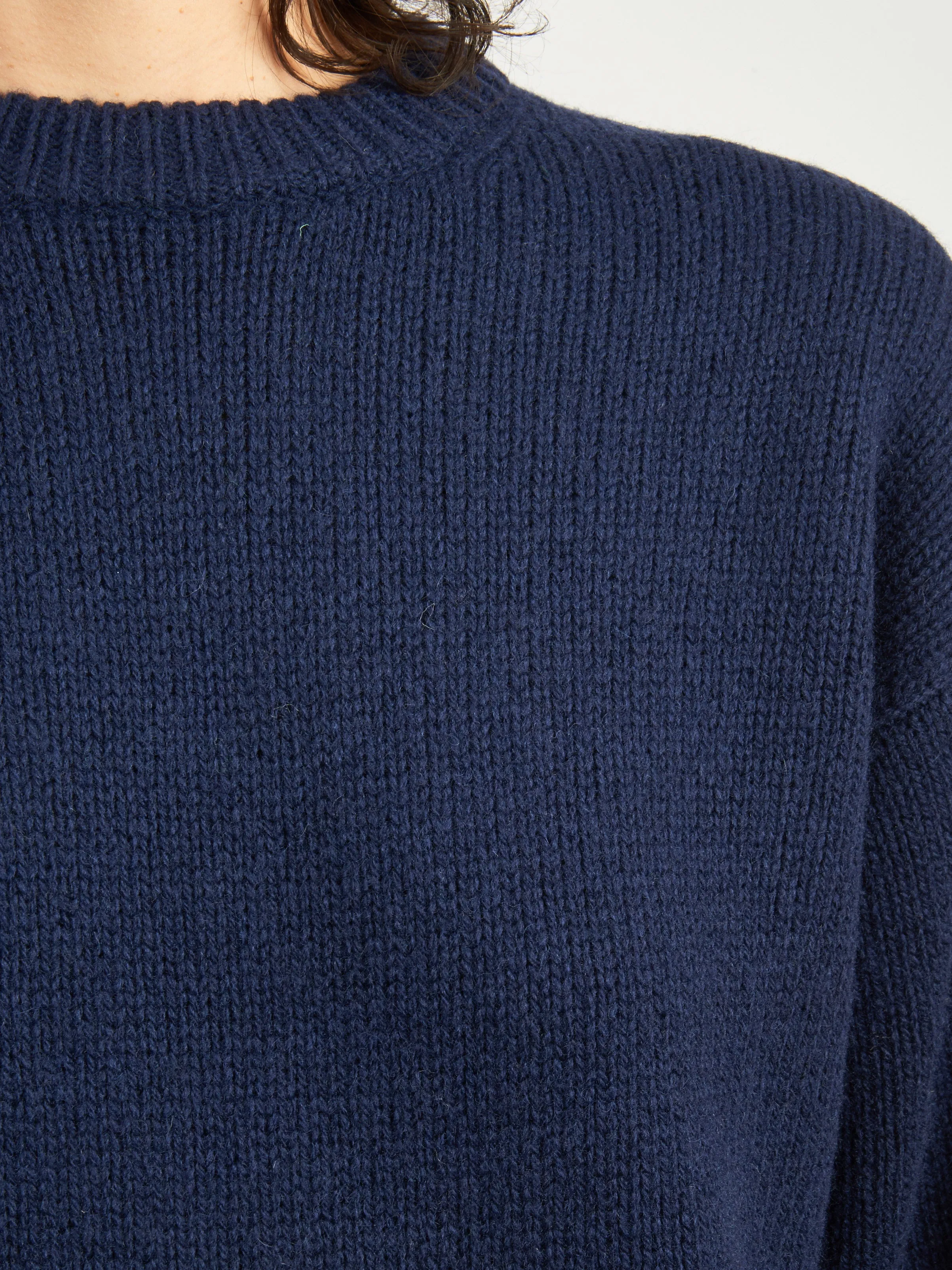 Navy Soft Lambswool Sweater w/ Cut Out Detail sold by Frances May Houseline product image thumbnail 3