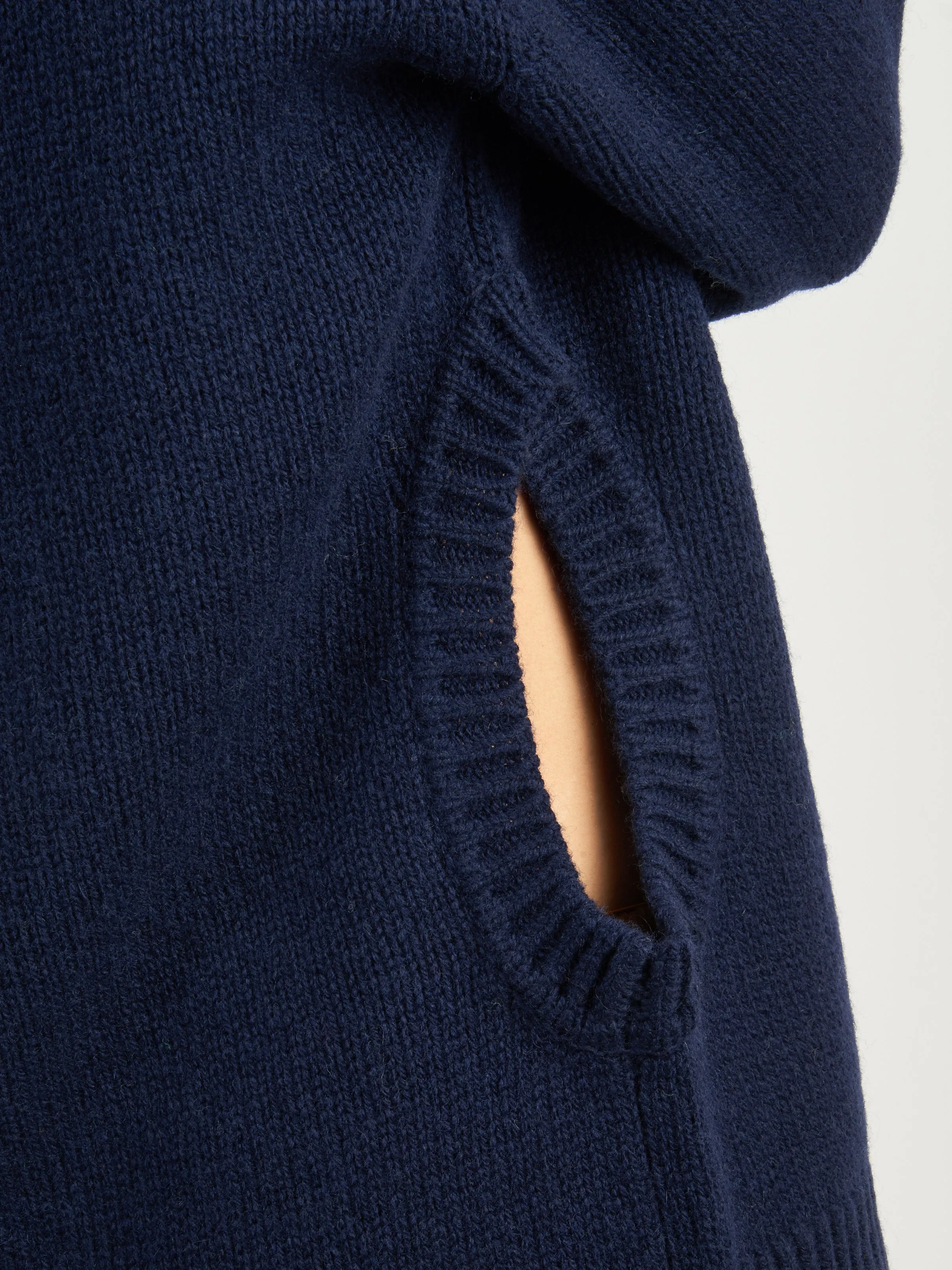 Navy Soft Lambswool Sweater w/ Cut Out Detail sold by Frances May Houseline product image thumbnail 4