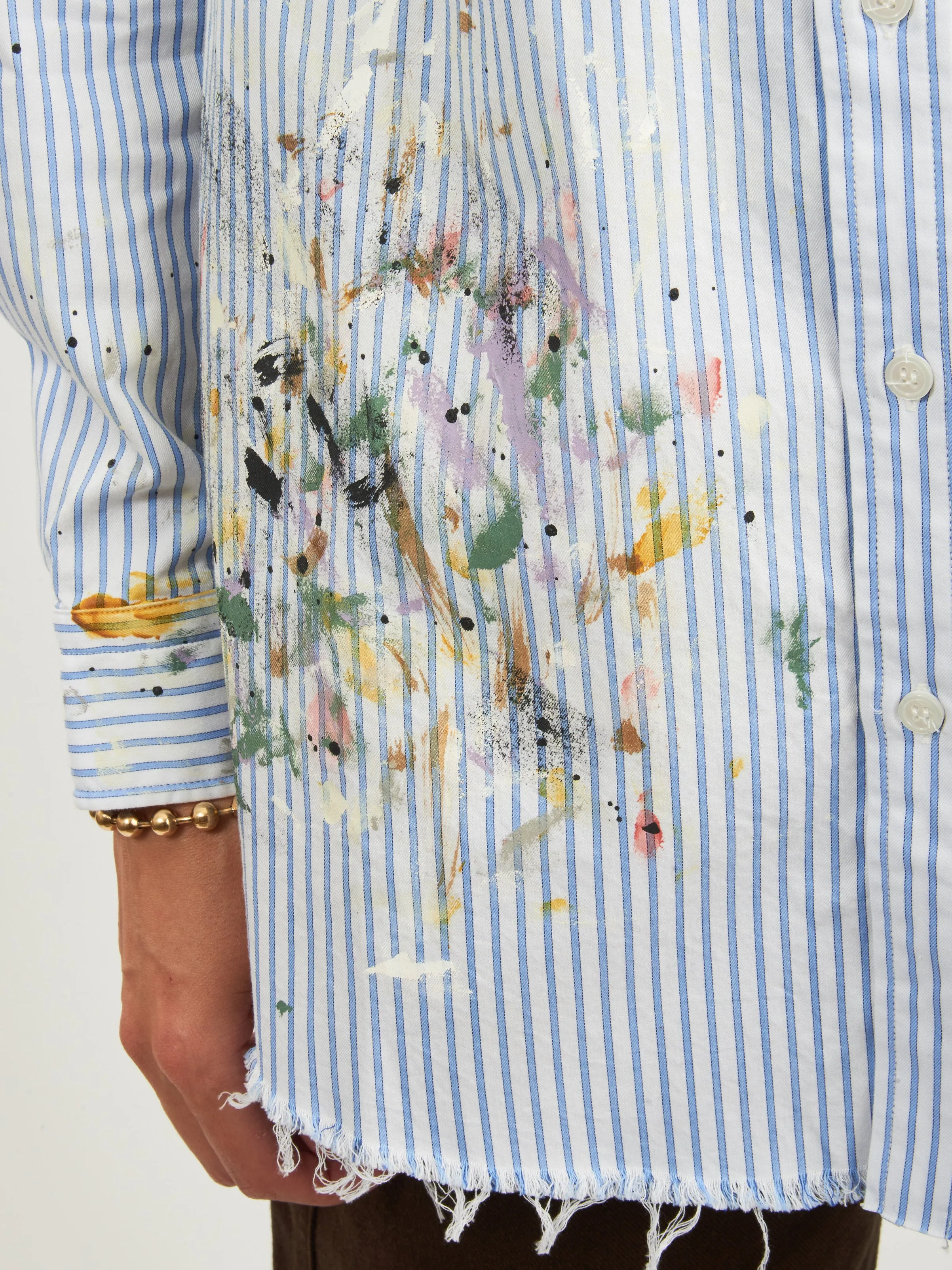 Blue Stripe Painter Shirt sold by Frances May Houseline product image thumbnail 4