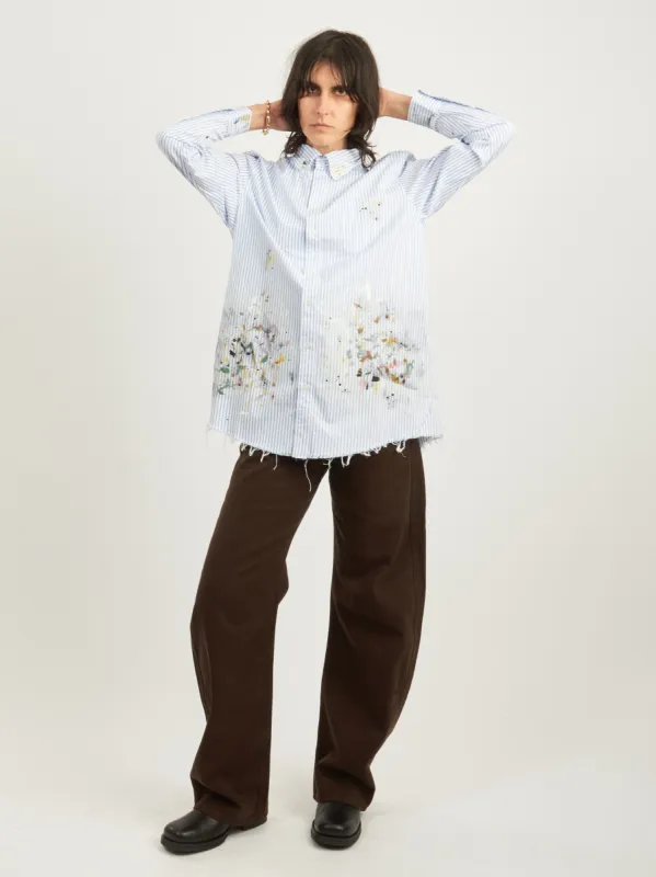 Blue Stripe Painter Shirt made by Raquel Allegra