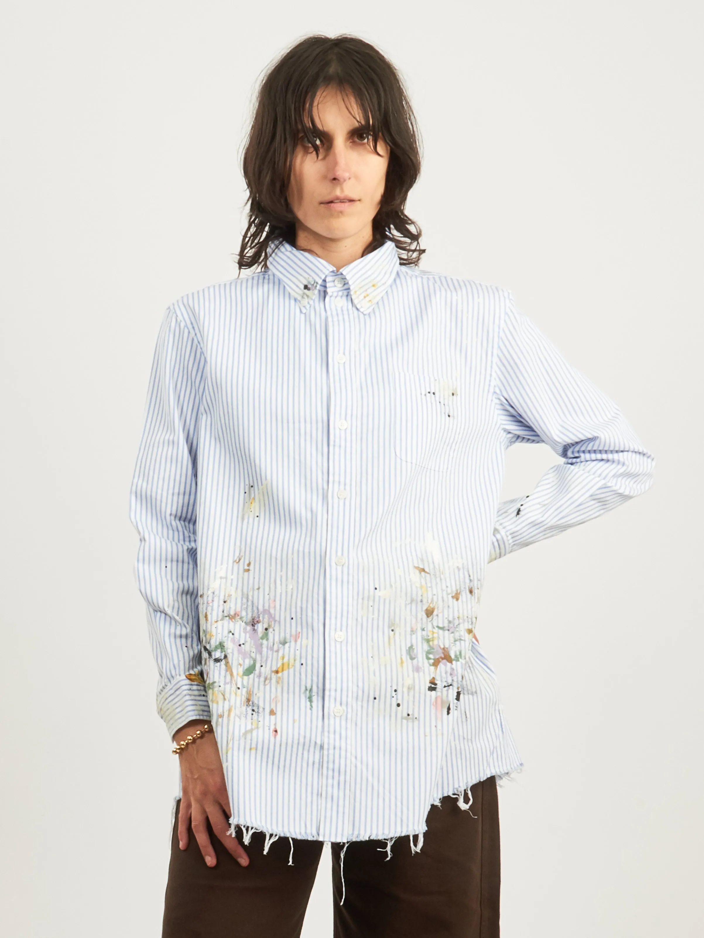 Blue Stripe Painter Shirt sold by Frances May Houseline product image thumbnail 2