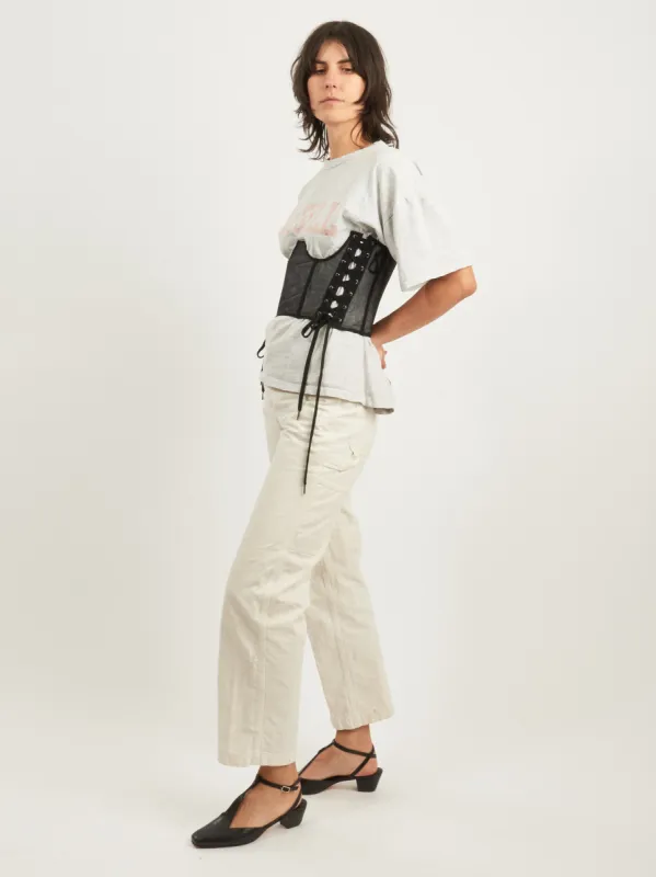 Black Short Lace Up Corset made by Simone Rocha