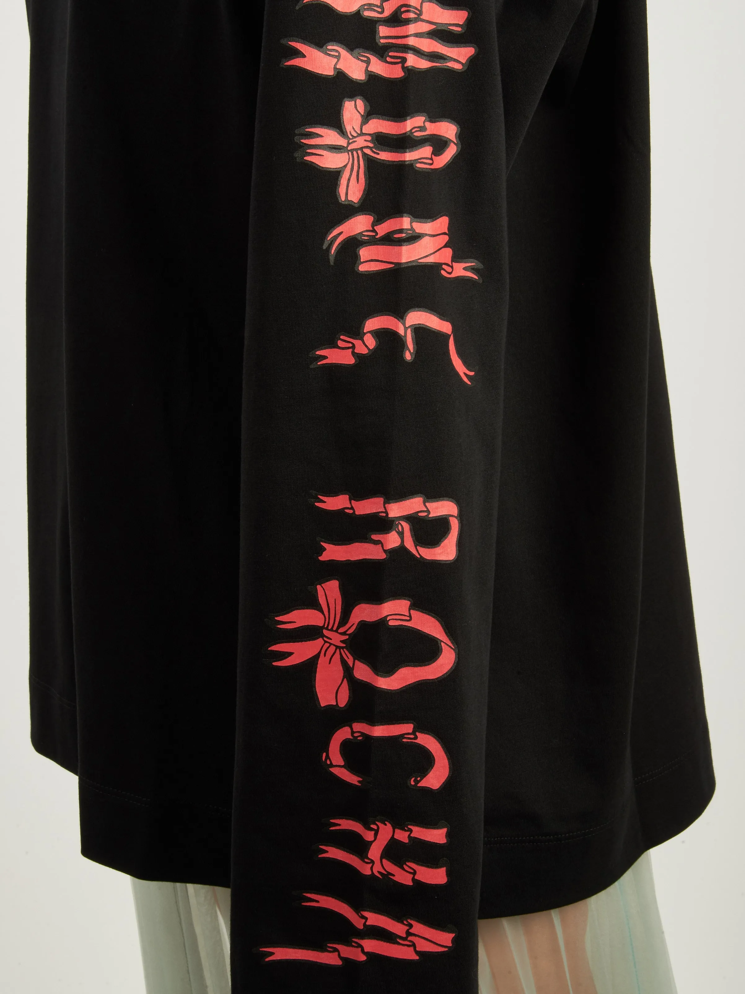 Black/Red L/S T-Shirt w/ Ribbon Logo Print sold by Frances May Houseline product image thumbnail 3