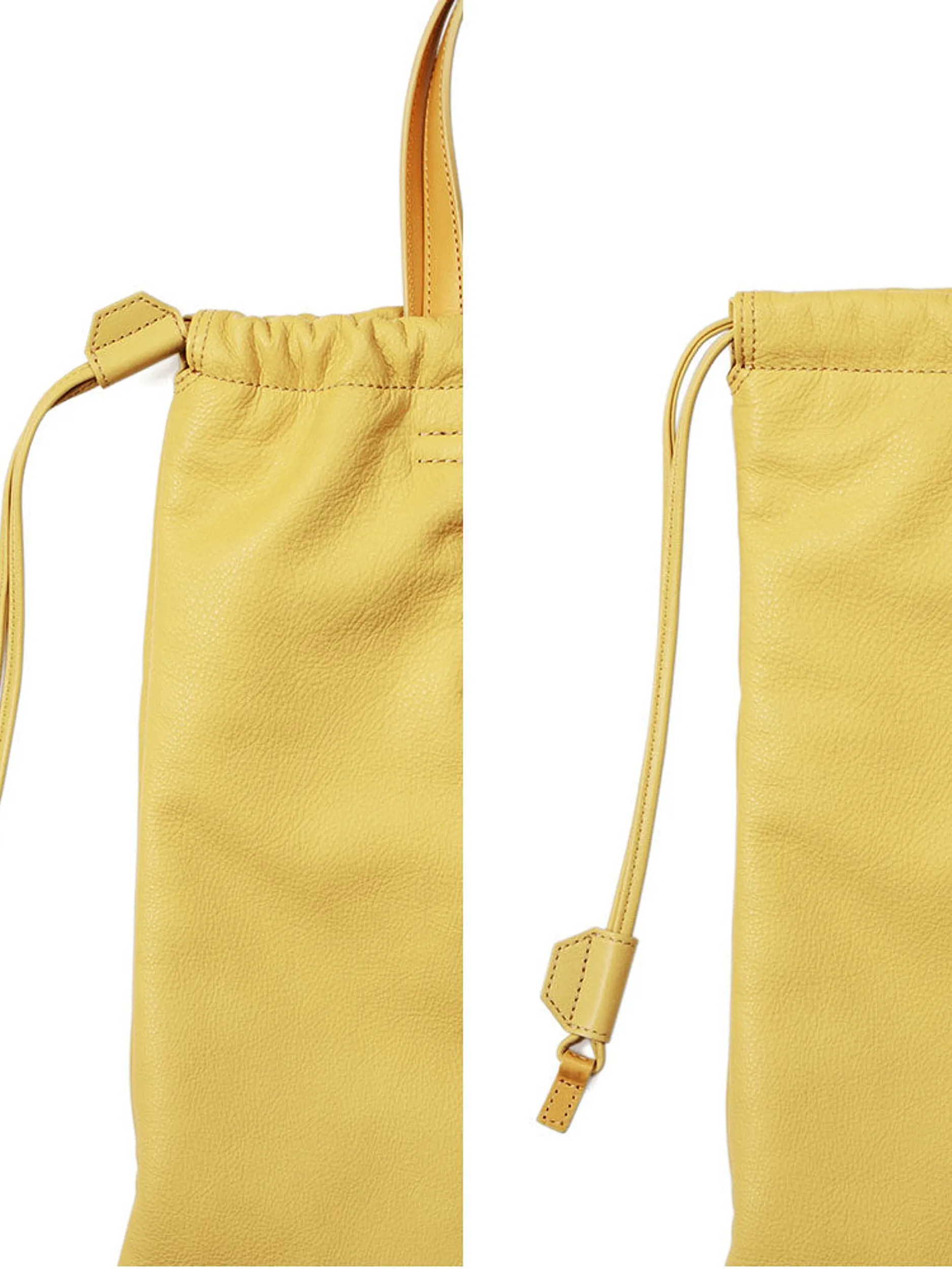 Yellow Ruffle Drawstring Tote sold by Frances May Houseline product image thumbnail 5