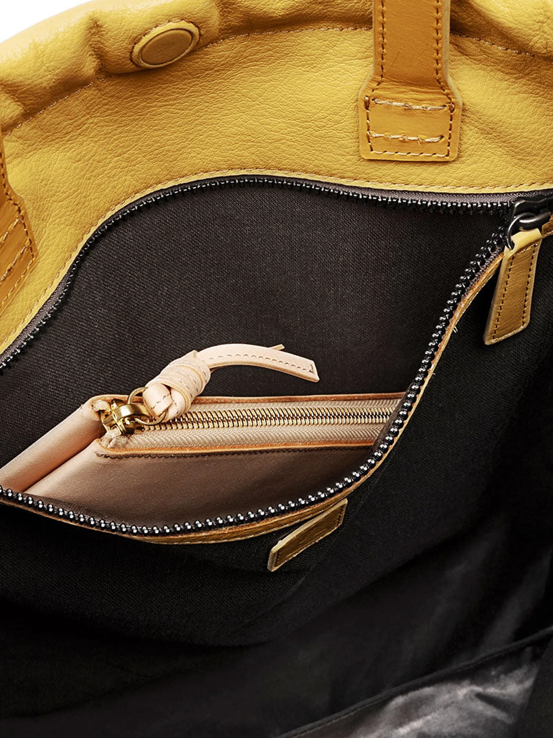 Yellow Ruffle Drawstring Tote sold by Frances May Houseline product image thumbnail 3