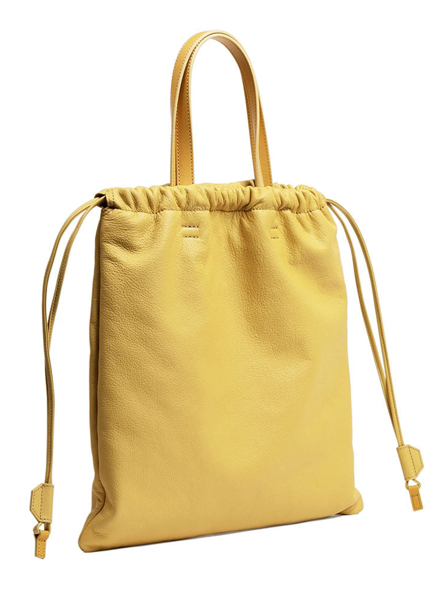 Yellow Ruffle Drawstring Tote sold by Frances May Houseline product image thumbnail 2