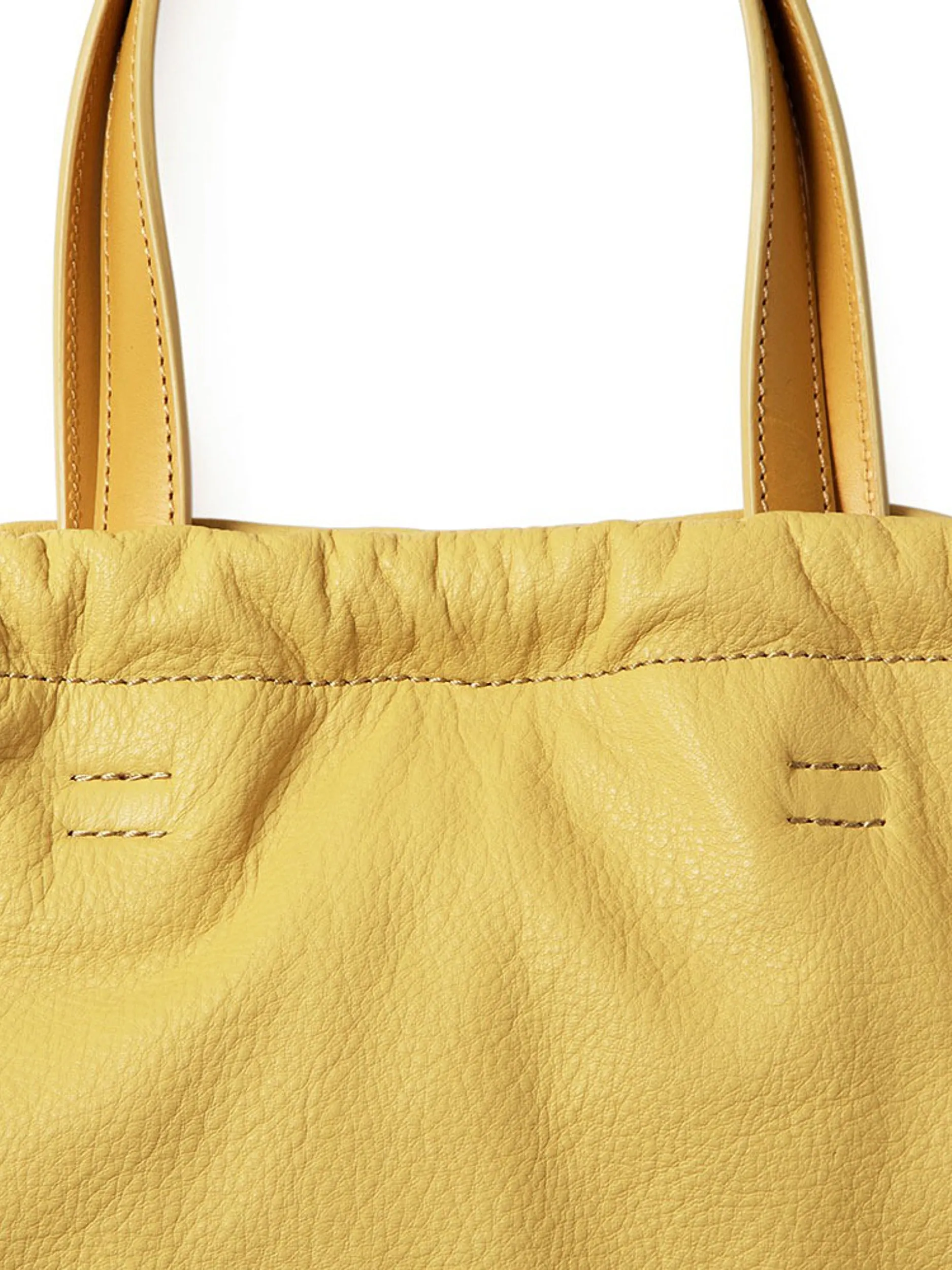 Yellow Ruffle Drawstring Tote sold by Frances May Houseline product image thumbnail 4