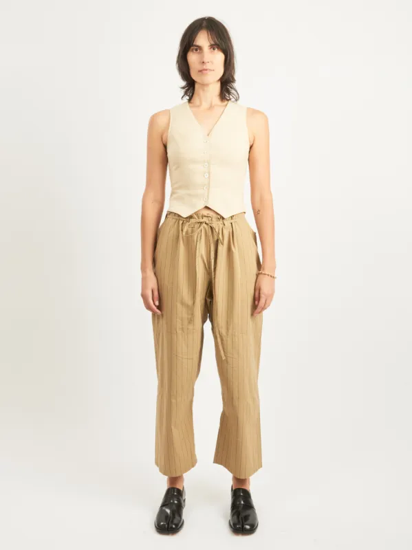 Camel/Black Stripe Lou Pant sold by Frances May Houseline