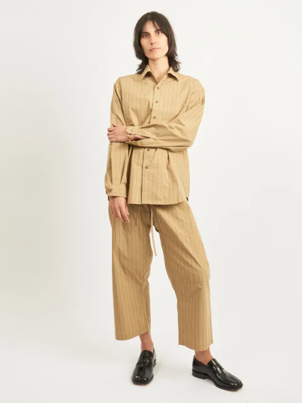 Camel/Black Stripe Big Button Up made by Gil Rodriguez