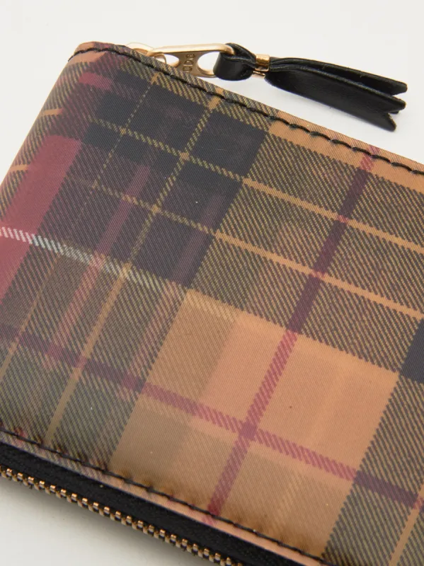 Red/Yellow Lenticular Tartan Small Zip Around Wallet made by Comme des Garcons