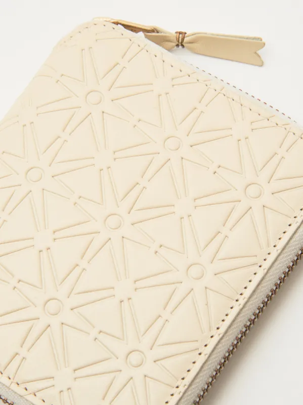 Off White Embossed Zip Around Wallet sold by Frances May Houseline