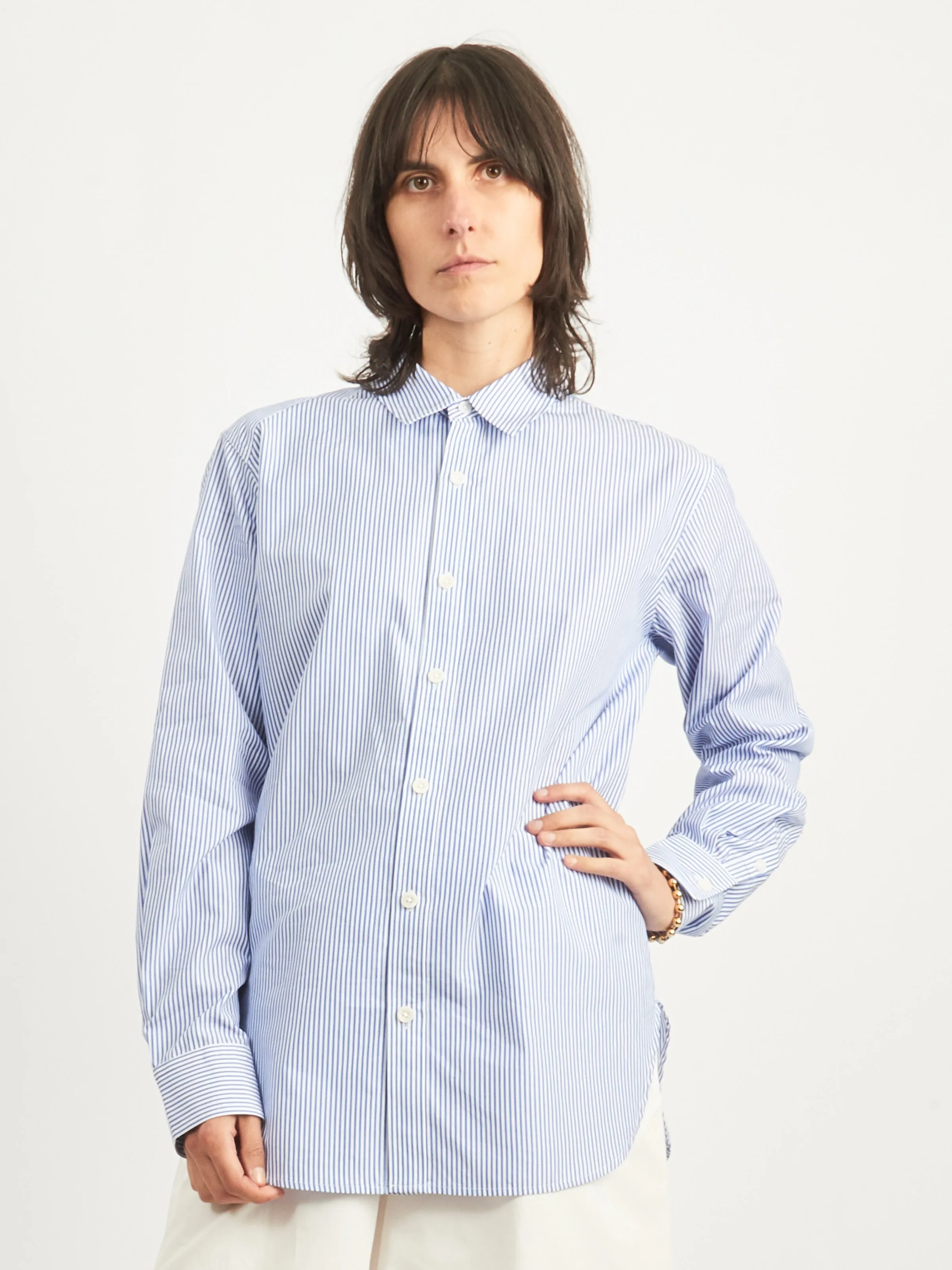 Blue/Multi Striped Charlie Men's Slim Shirt sold by Frances May Houseline product image thumbnail 2