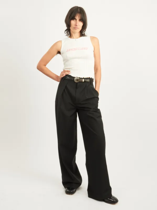 Black Tropical Wool Stella Pant made by Tibi