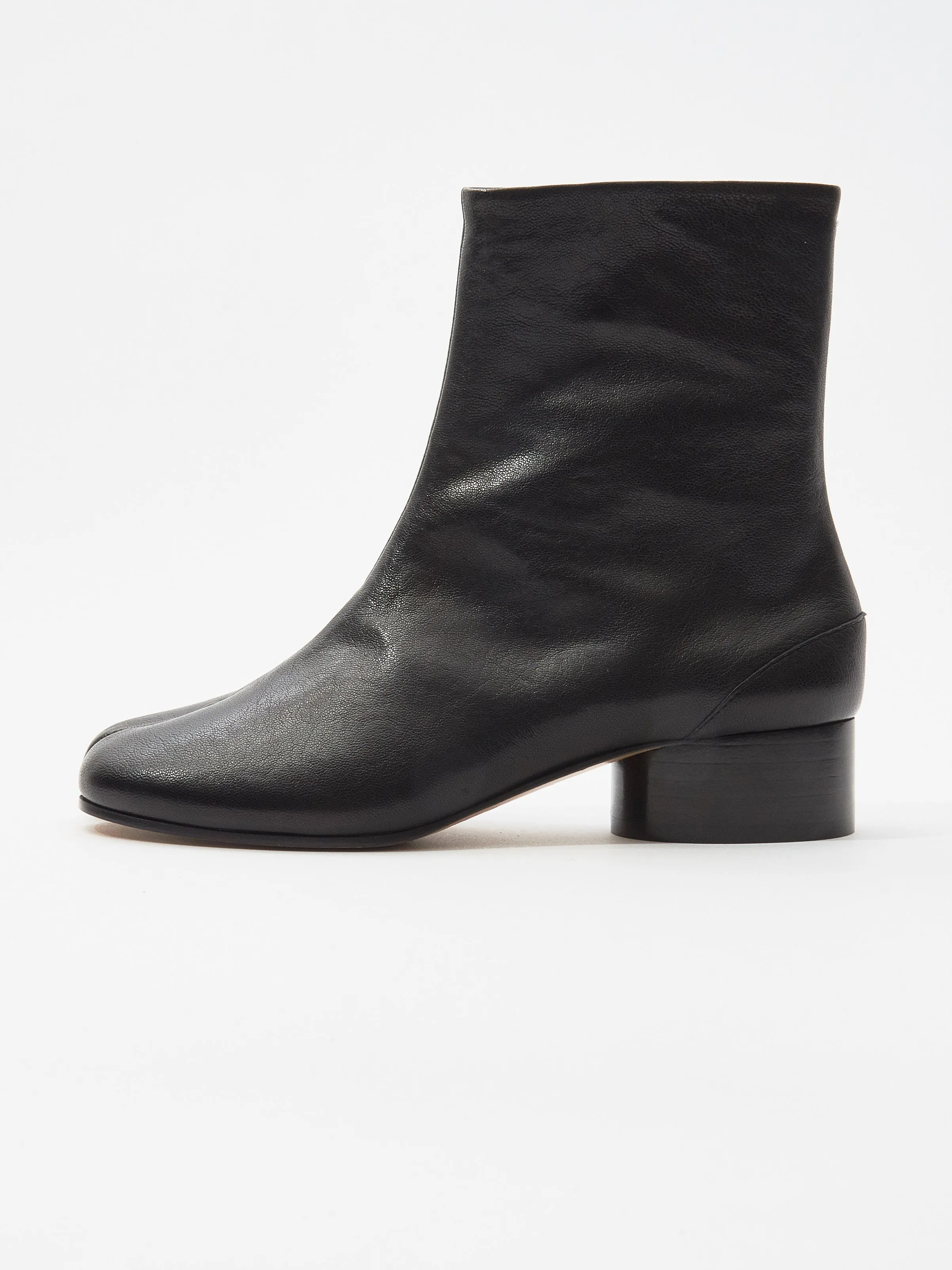 Black Low-Heel Tabi Boots sold by Frances May Houseline