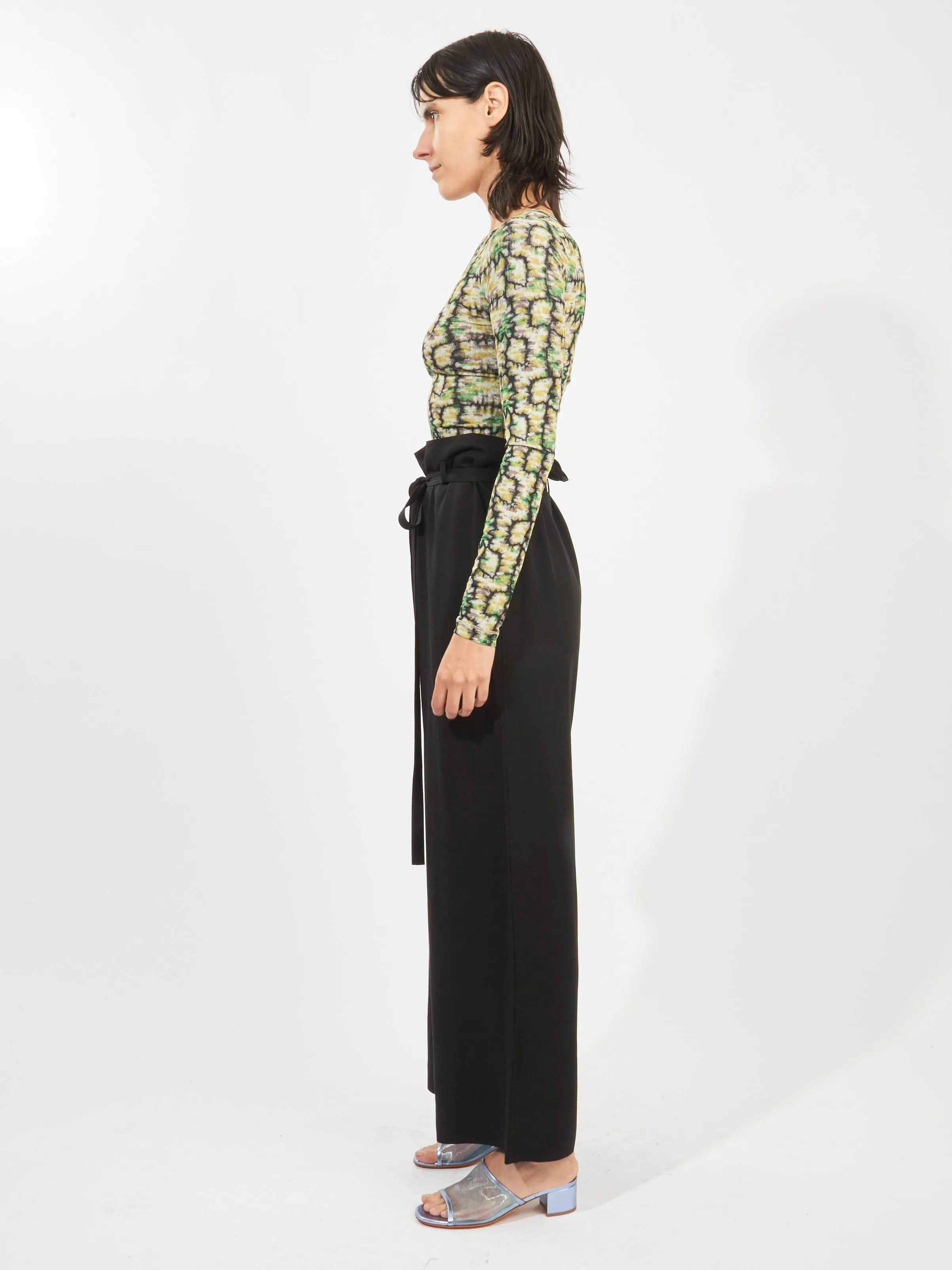 Black Fluid Tie-Waist Trousers sold by Frances May Houseline product image thumbnail 5