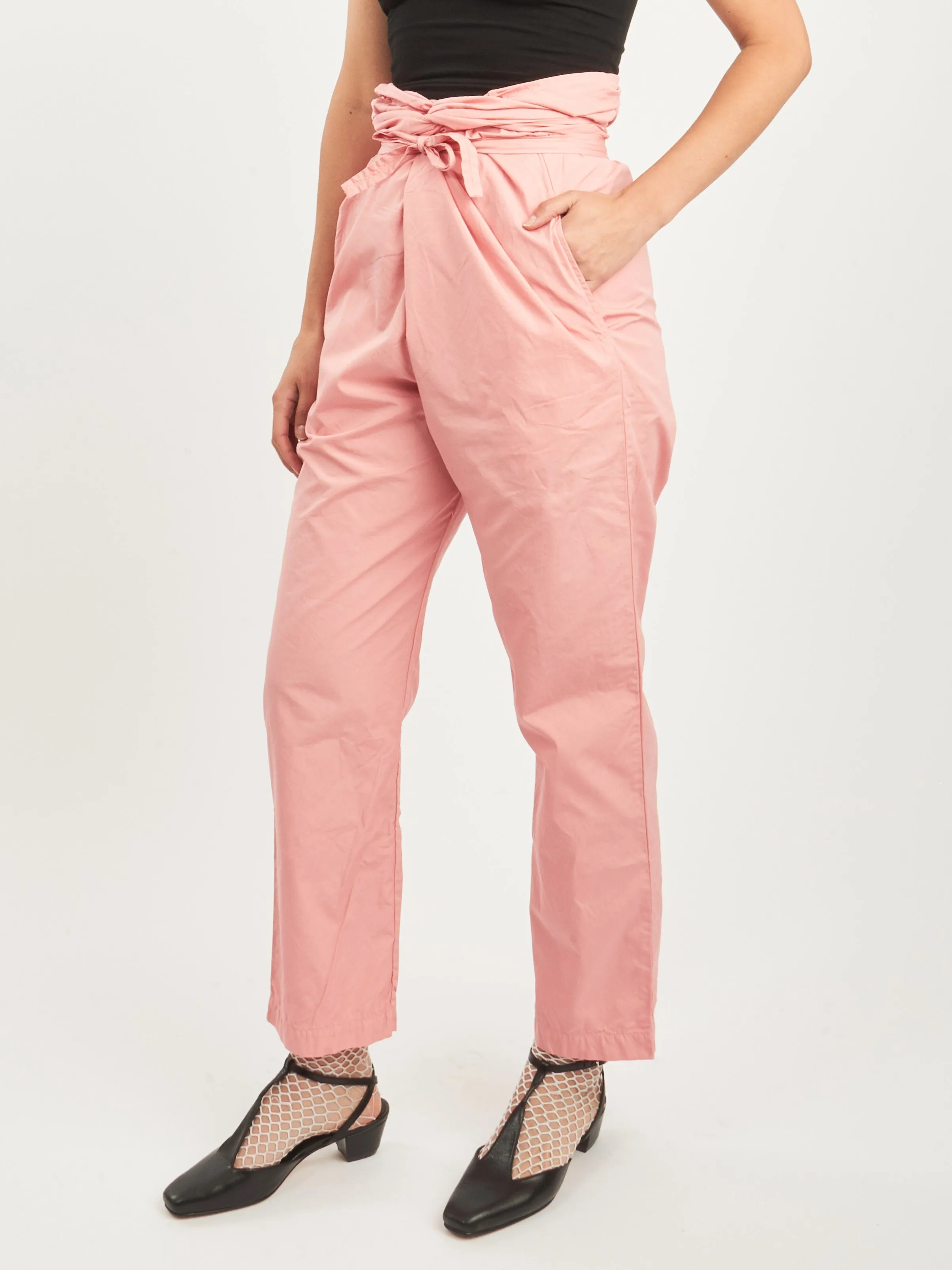 Peach Jade Suvin Cotton Broadcloth Wrapped Pants sold by Frances May Houseline product image thumbnail 2